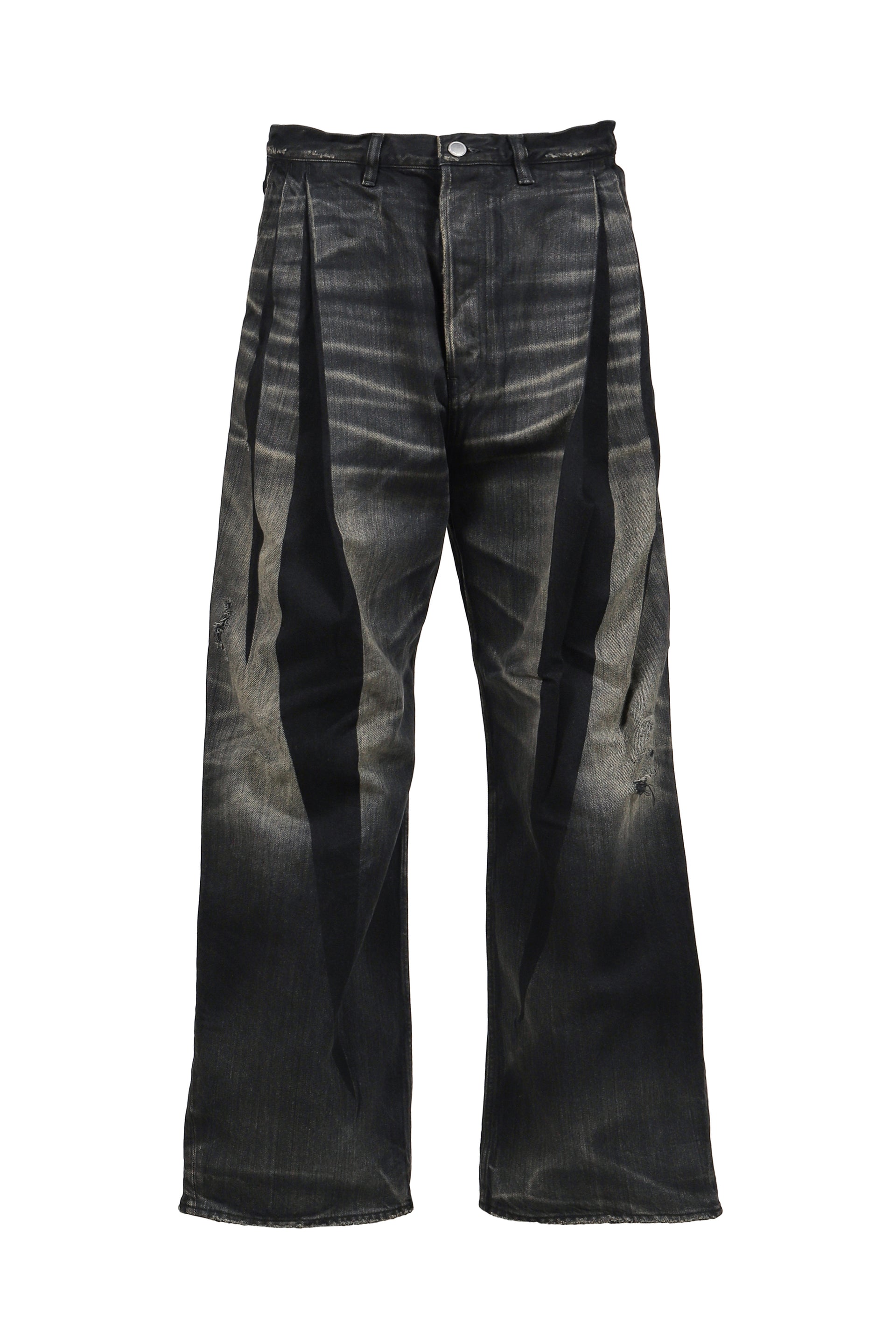 2TUCK WIDE DENIM PANTS -ENTASIS Mk-?- .14 / BLK