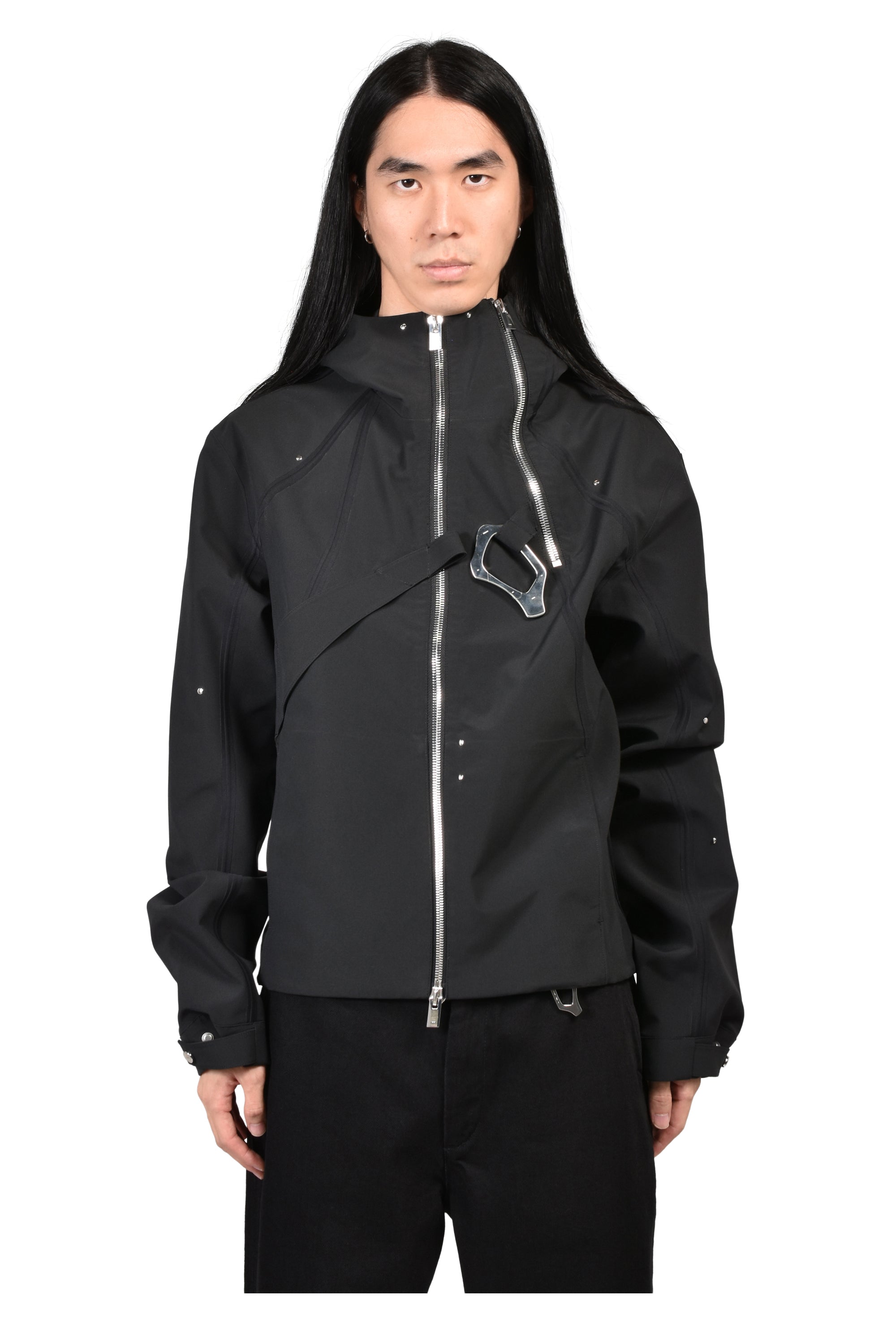 HELIOT EMIL ヘリオットエミル ブラック ジャケット HELIOT EMIL FW26 MOIRE TECHNICAL JACKET / BLK - NUBIAN