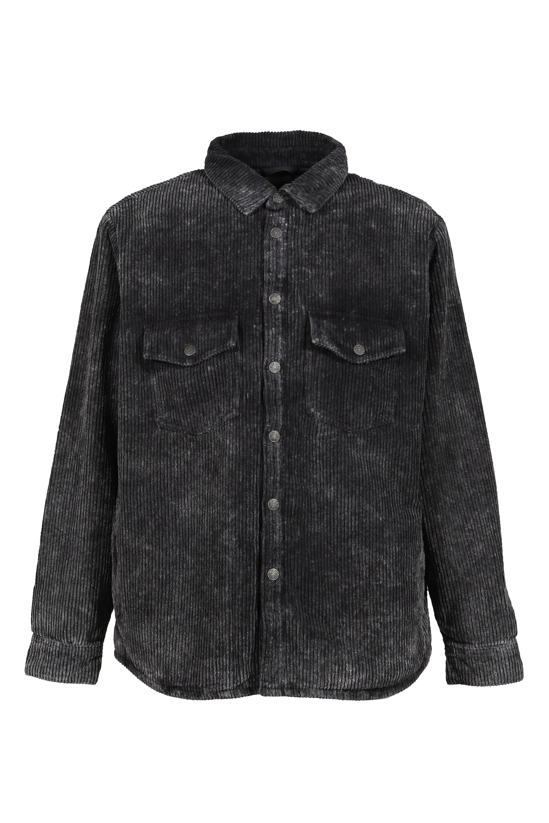 CORDUROY PADDED OVERSHIRT / BLK