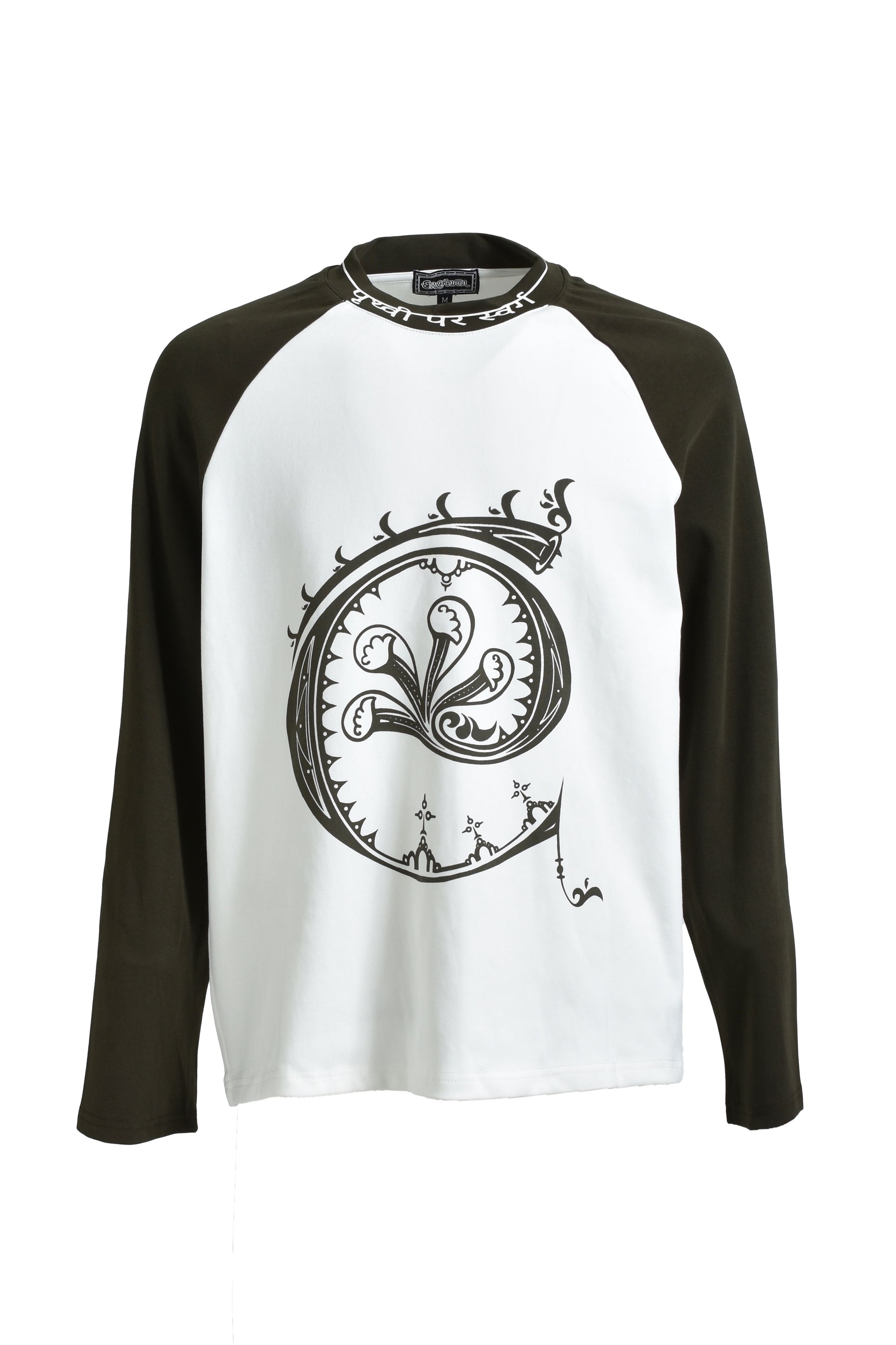 EREHWON REINCARNATION RAGLAN L/S TOP / BLK/WHT