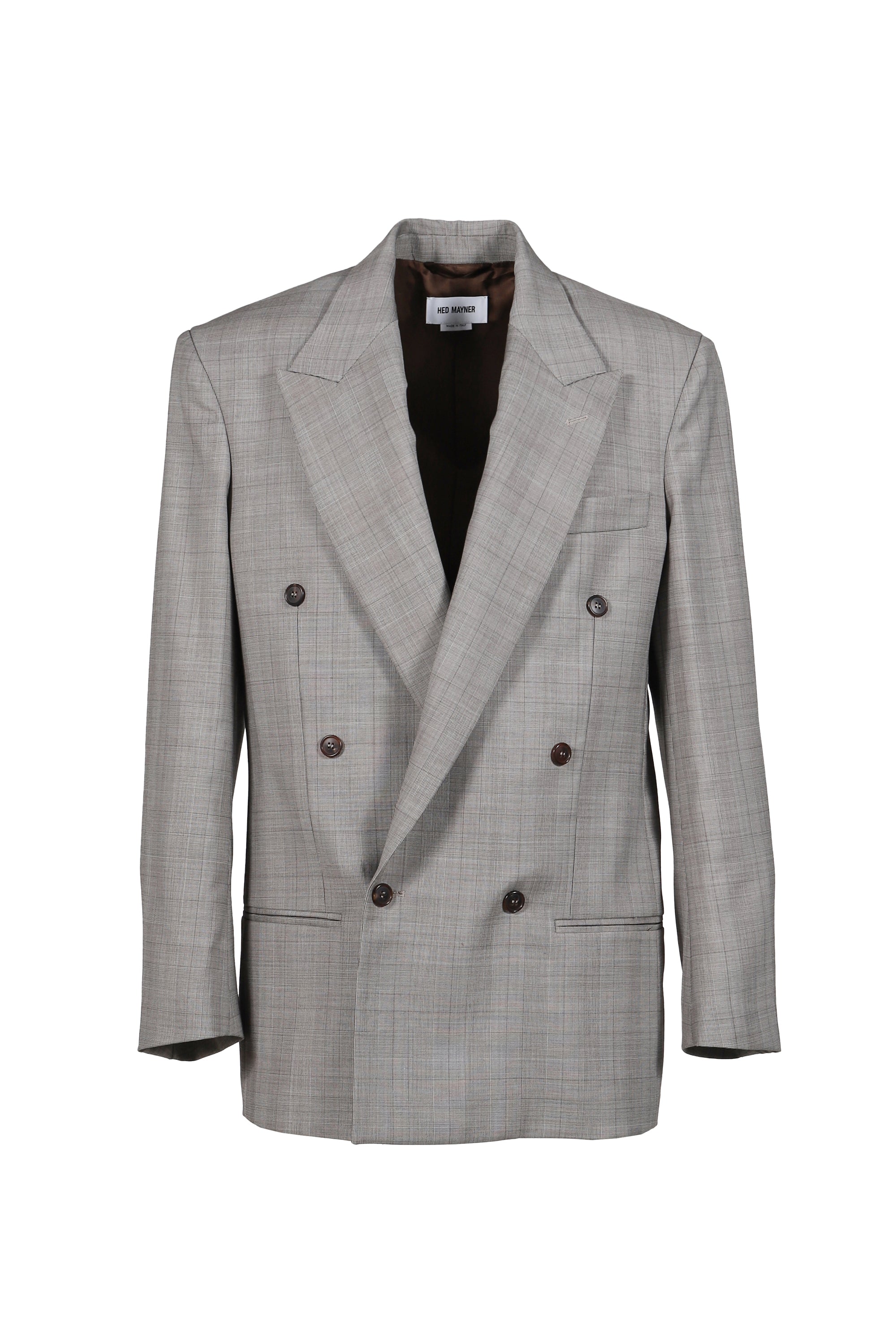 HED MAYNER SS26 FRESH WOOL CHECK BLAZER / BRW CHECK - NUBIAN