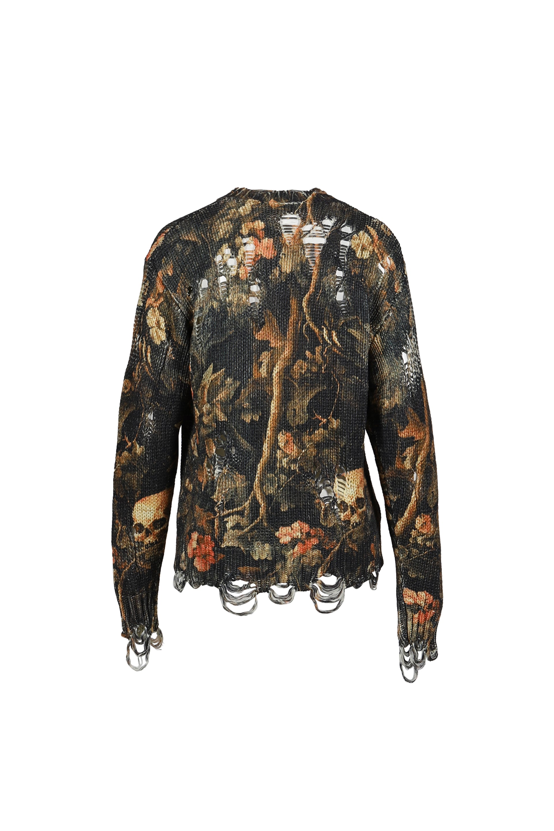 PRINTED BOYFRIEND SWEATER / SKULL CAMO GRN
