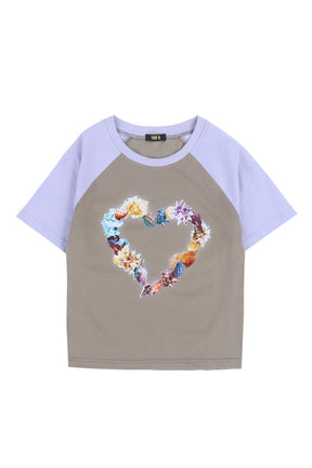 CONCH HEART T- SHIRT / PRP GRY