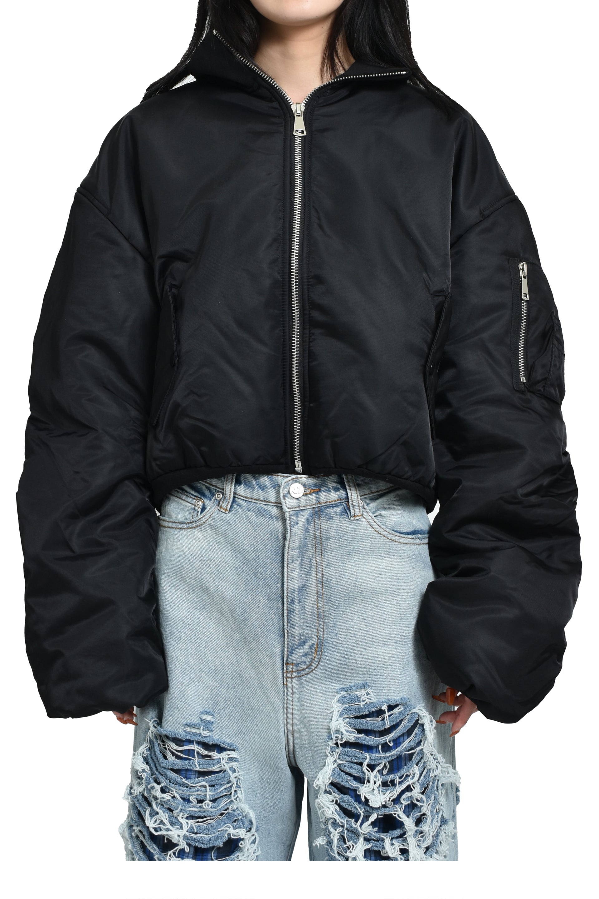 LOGO BOMBER JACKET / BLK