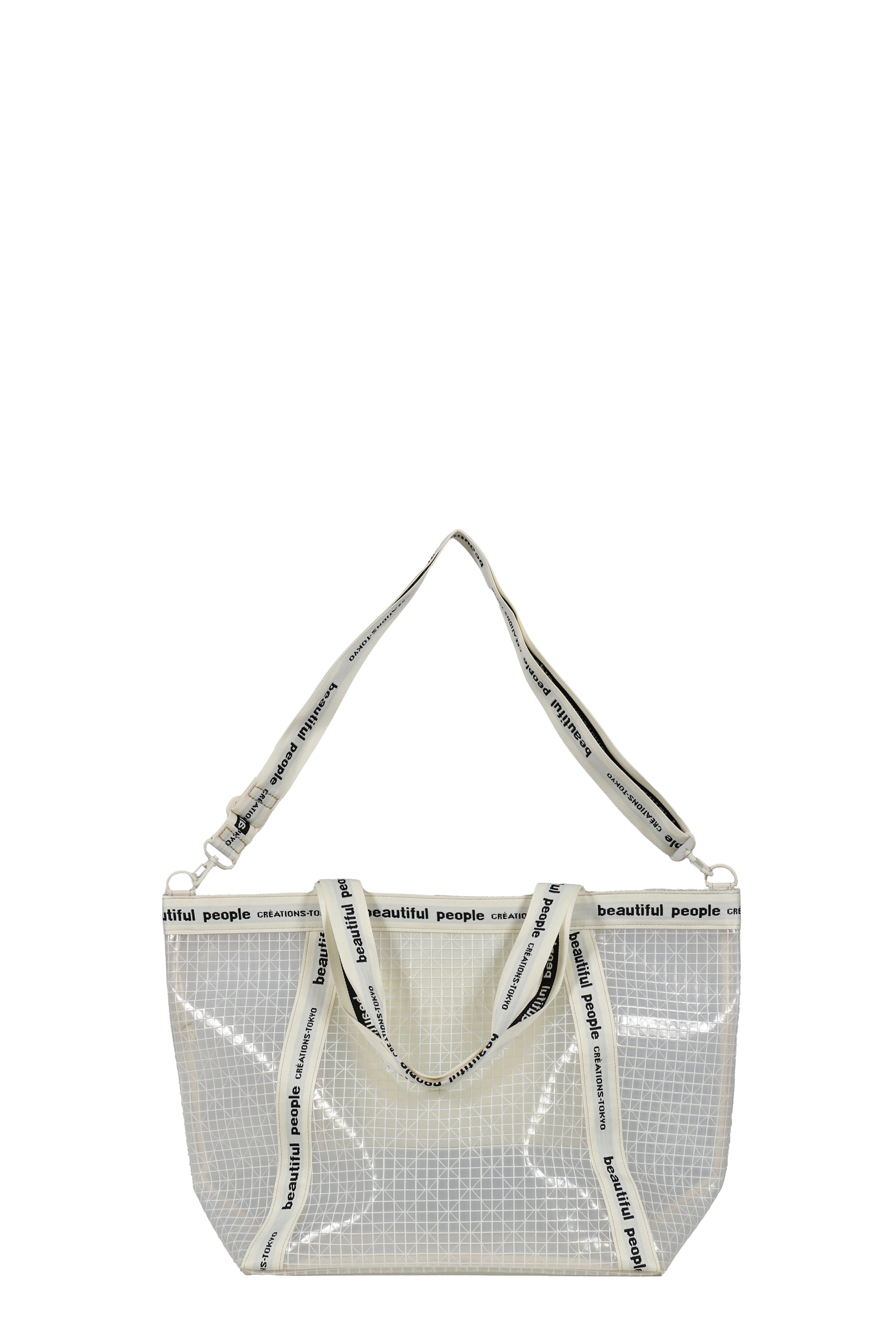 beautiful people PLAID VINYL LOGO TAPE BAG L / CLEAR