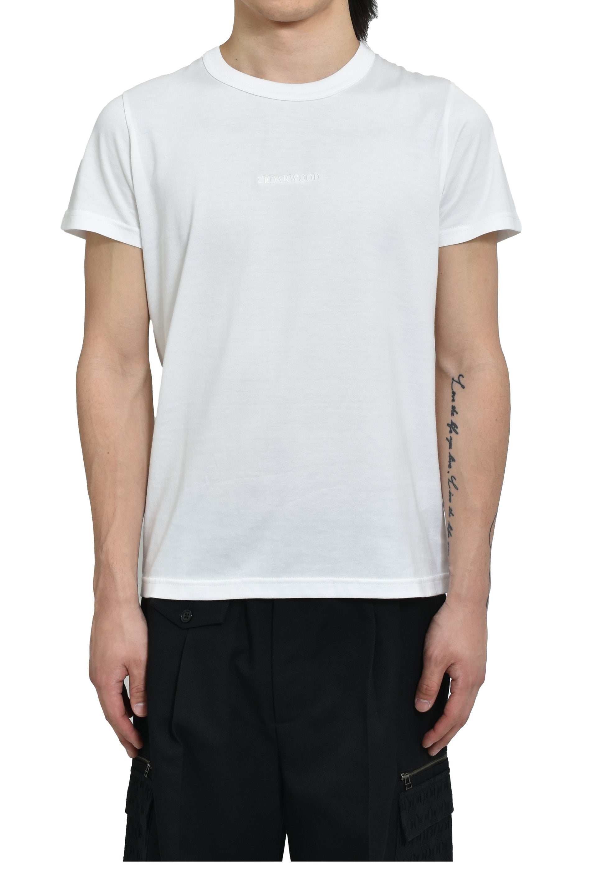 EMBROIDERY FITTED TEE / WHT