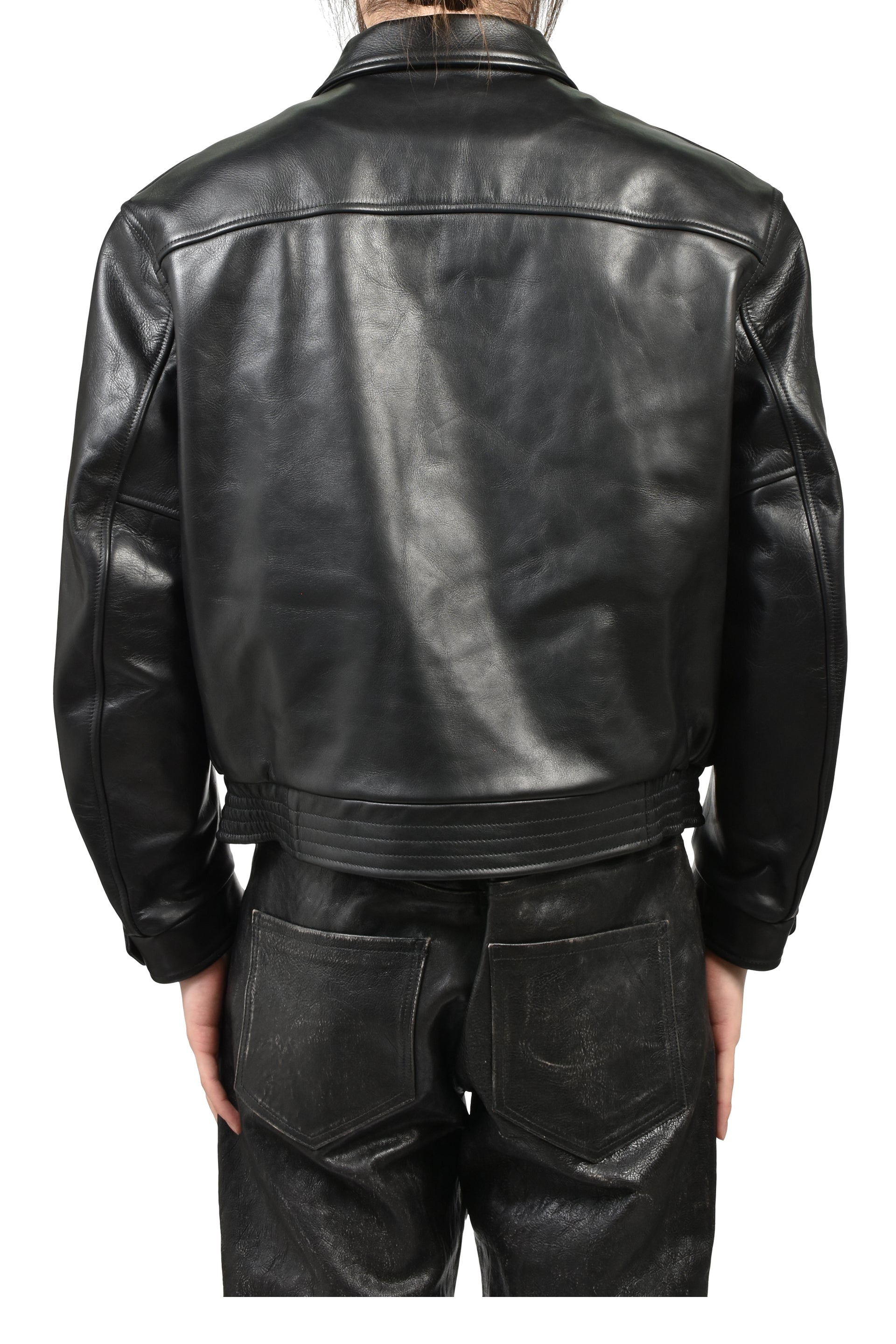 COMBATTIMENTO LEATHER JACKET / BLK