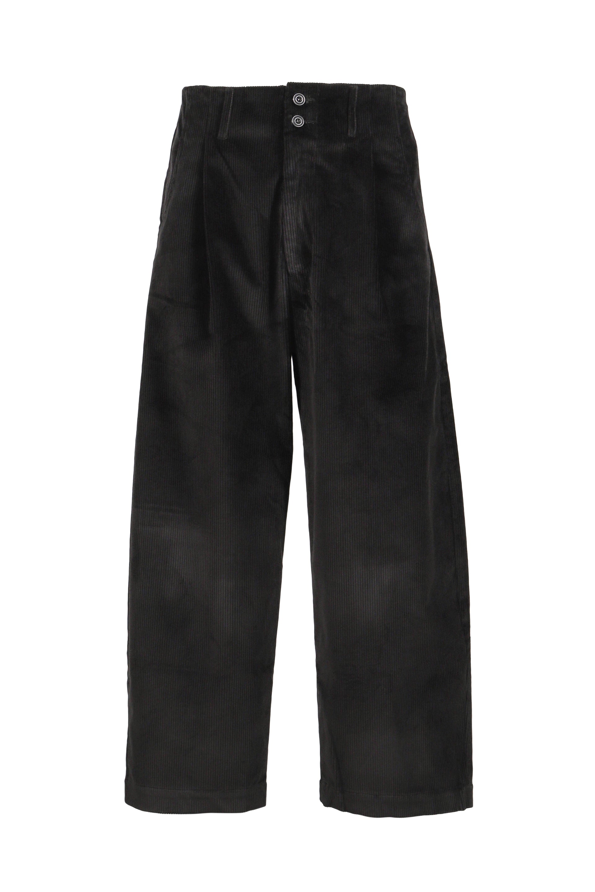 WIDE LEG PLEATED TROUSER / BLK