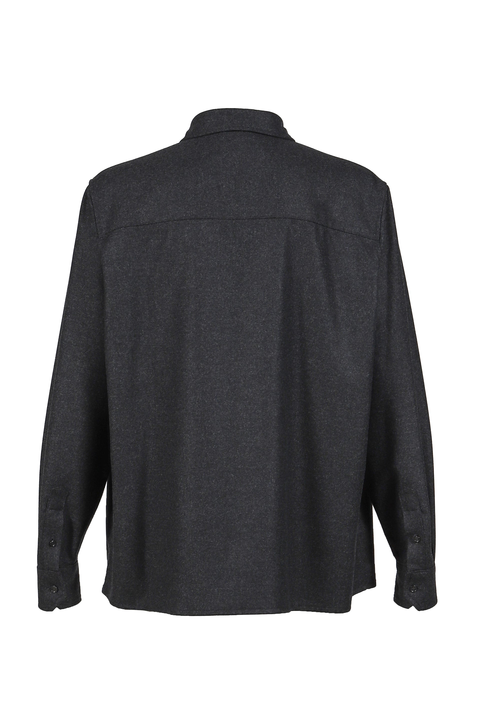 SERGE - WOOL LONG SLEEVED SHIRT / DARK GRY