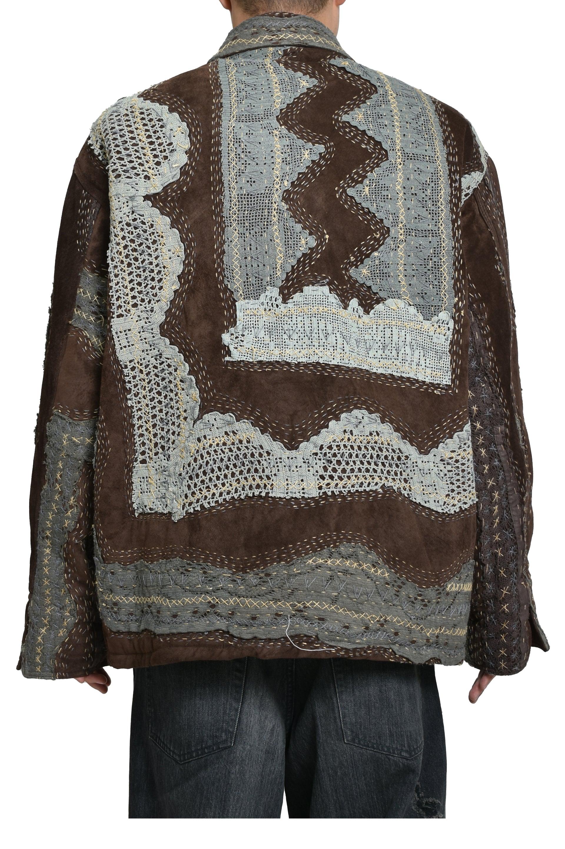 RAIN JACKET WADDED / BRW/GRY LACE