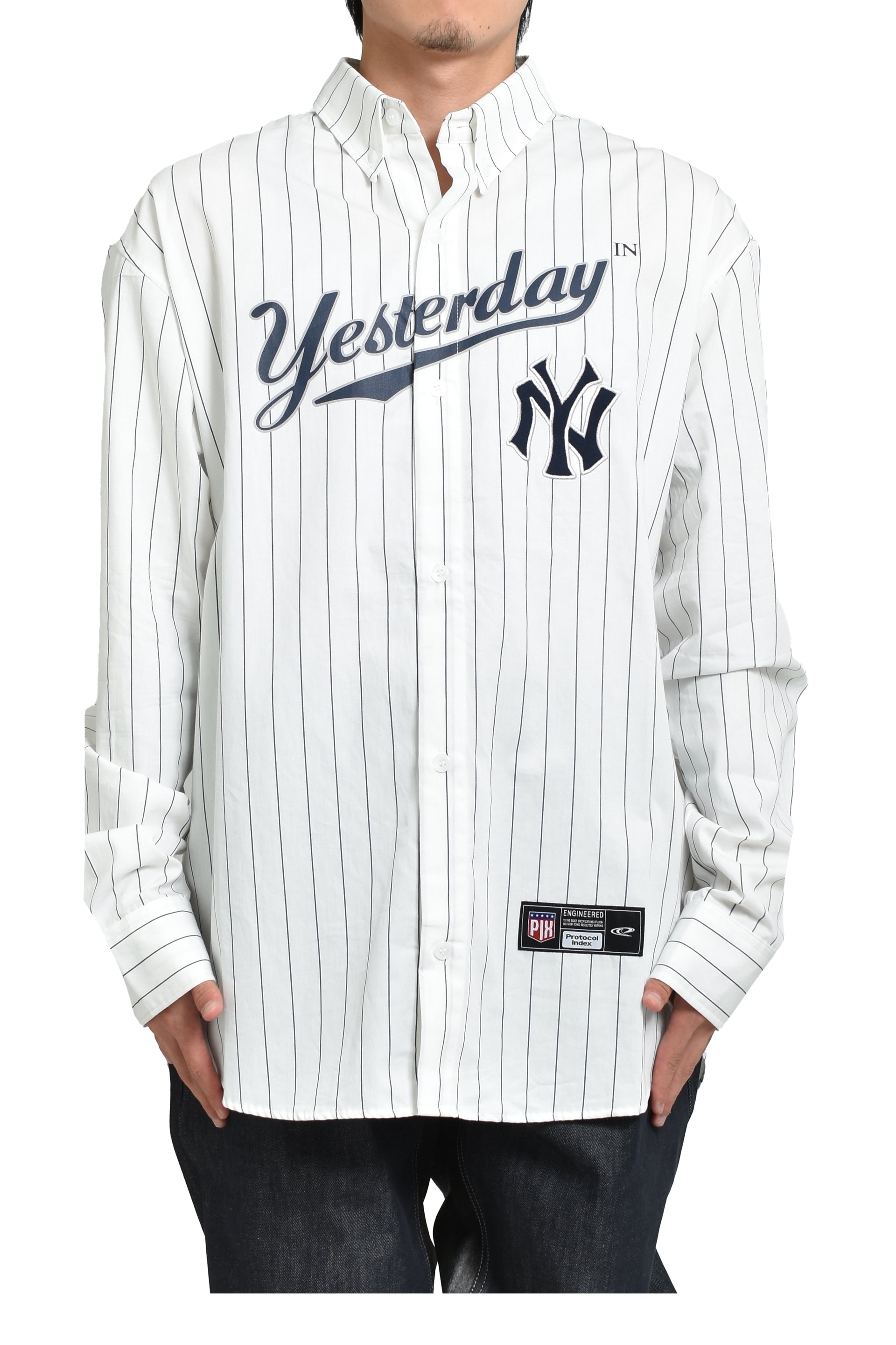 BASEBALL STRIPE SHIRTS / WHT