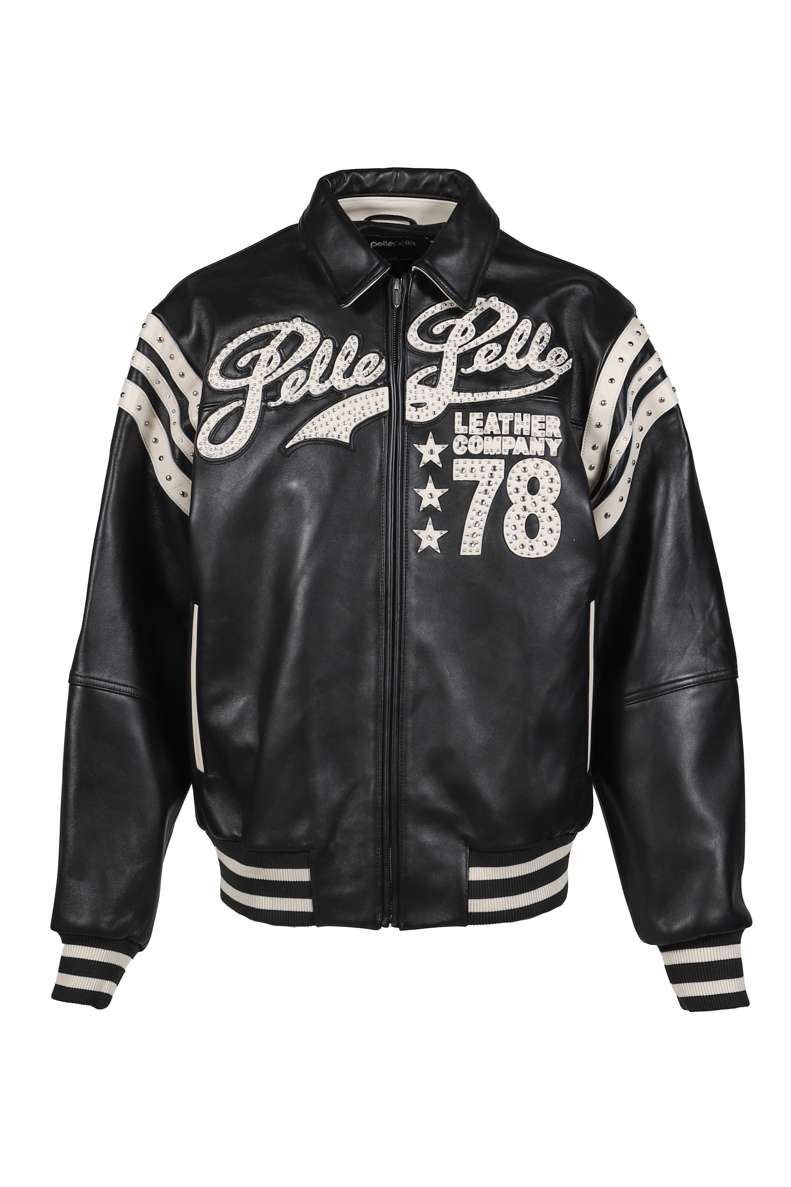 Pelle Pelle ペレペレ FW25 ENCRUSTED VARSITY JACKET / BLK - NUBIAN
