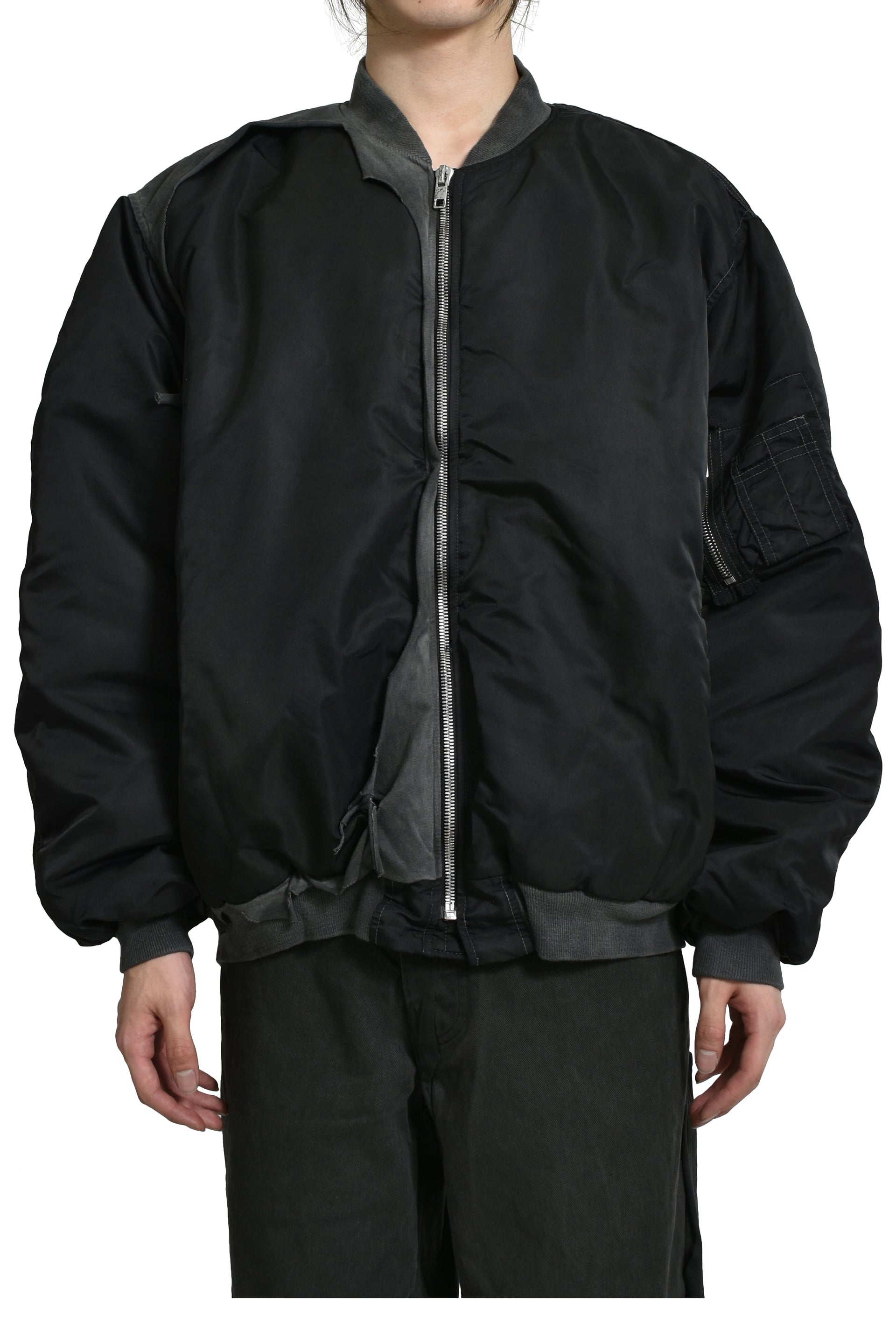 CUT OUT BOMBER / BLK OIL WASH