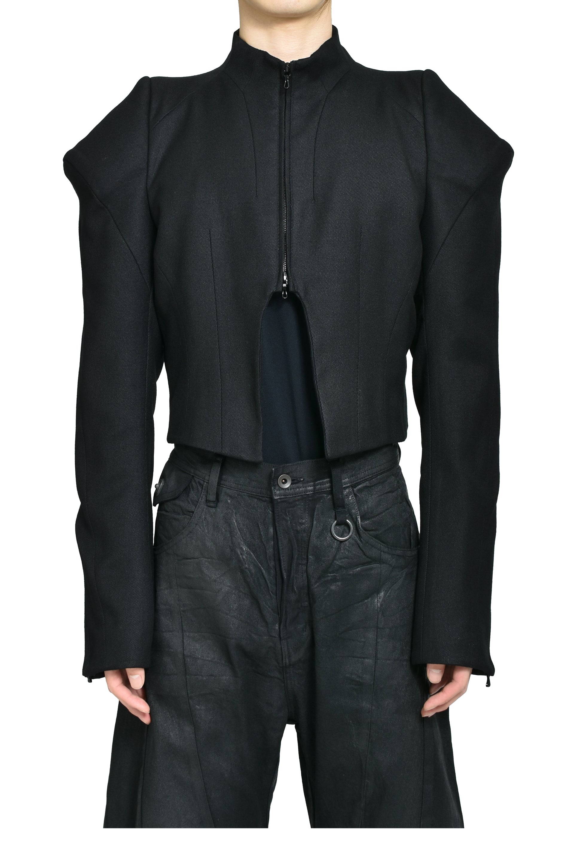 WOOL/RAYON RING KERSEY JACKET / BLK