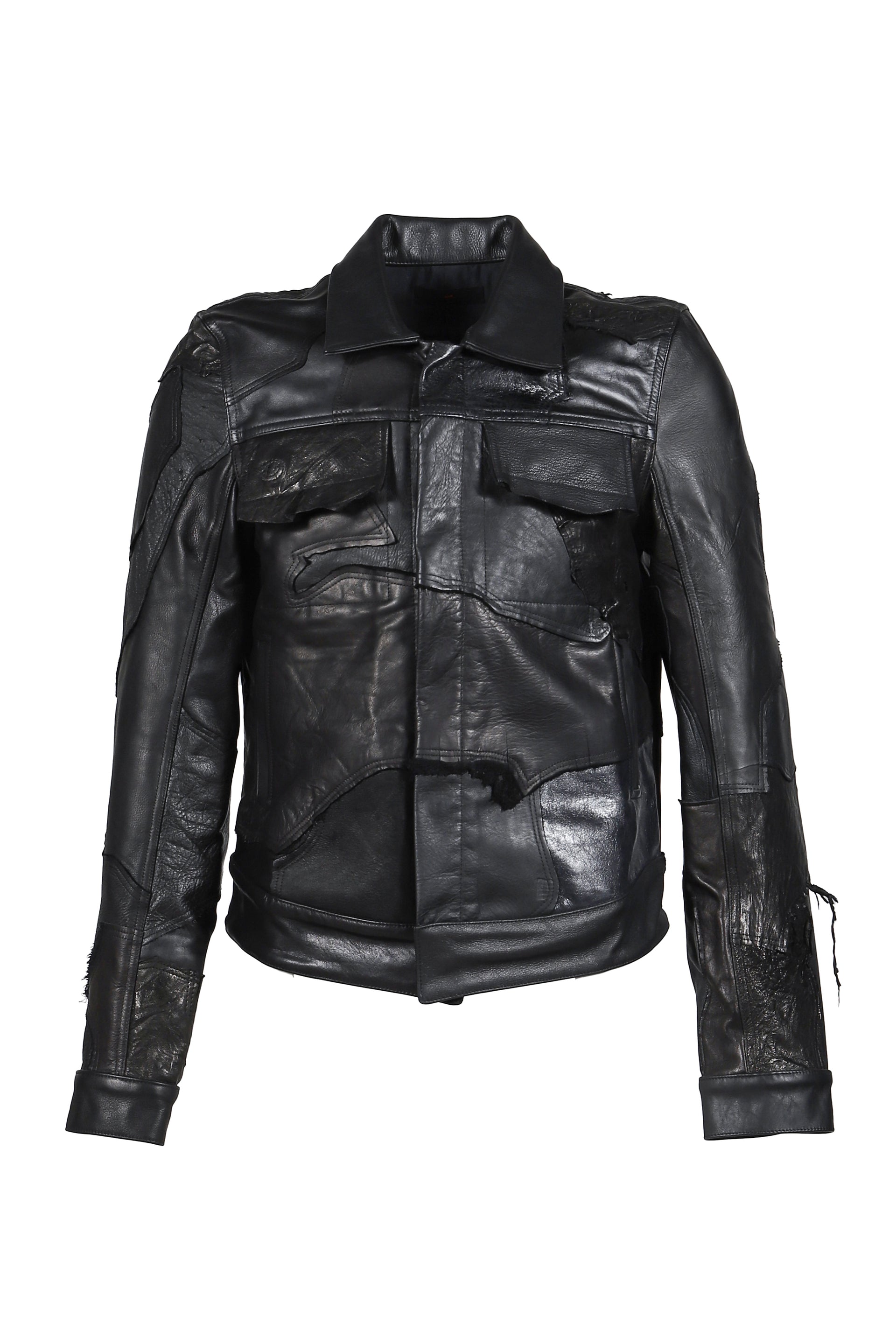 TYPE 0 JACKET SCRAP LEATHER / BLK