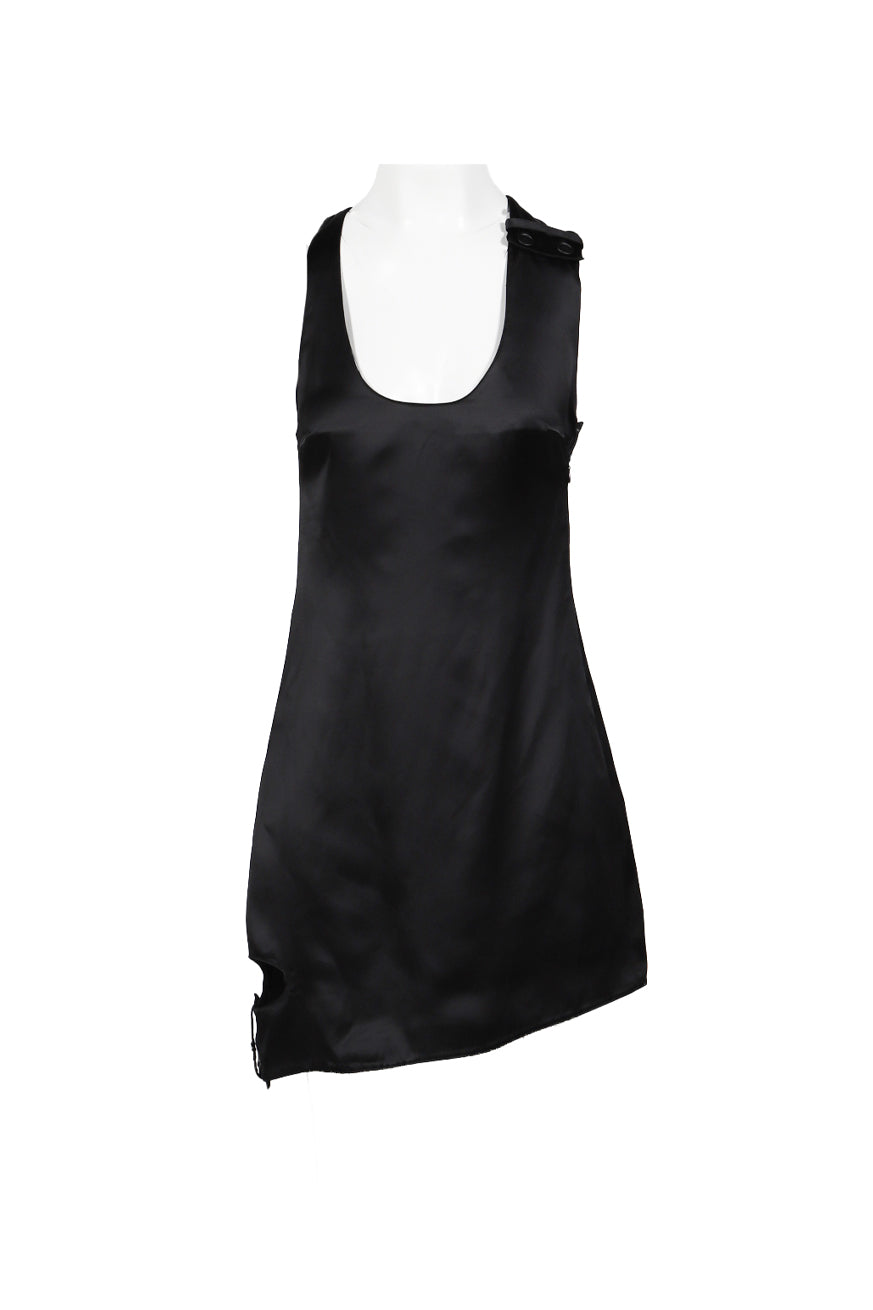 Courrèges DOUBLE BUCKLE SATIN DRESS / BLK