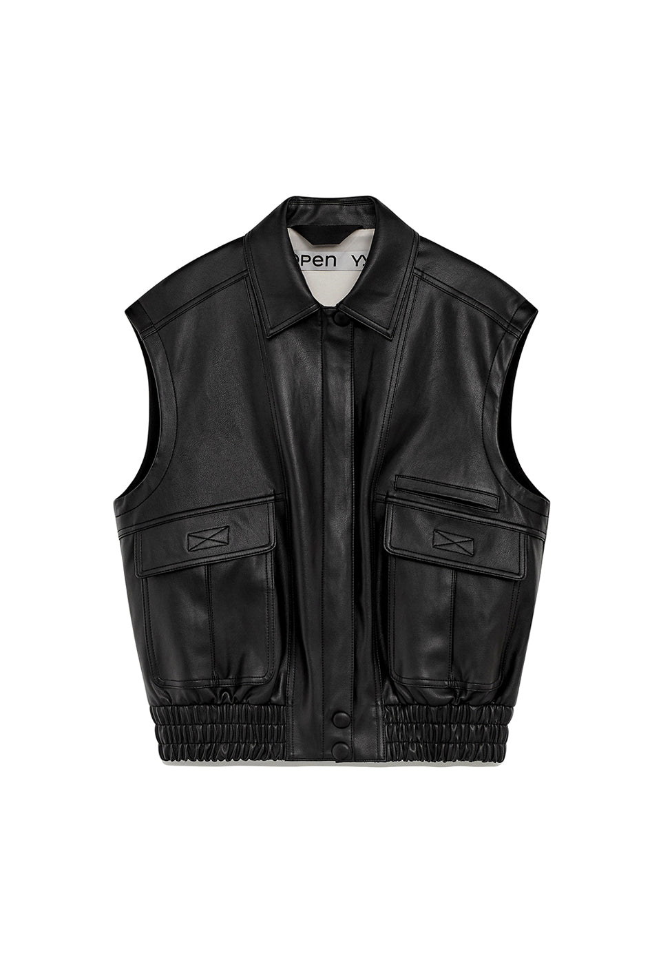 Faux leather biker on sale vest