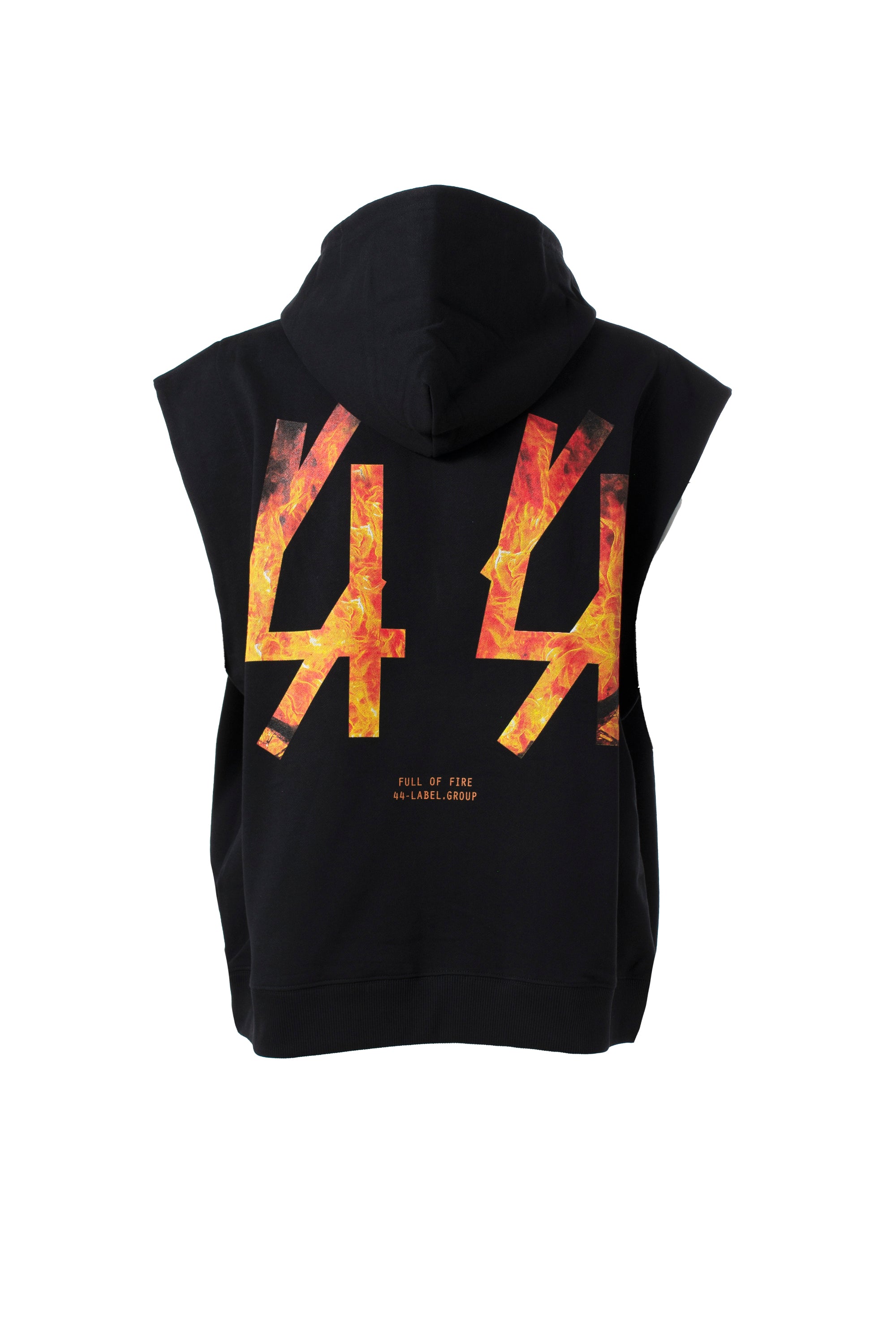 44 LABEL GROUP SS23 44 FLARE SLEEVELESS HOODIE / BLK FIR -NUBIAN