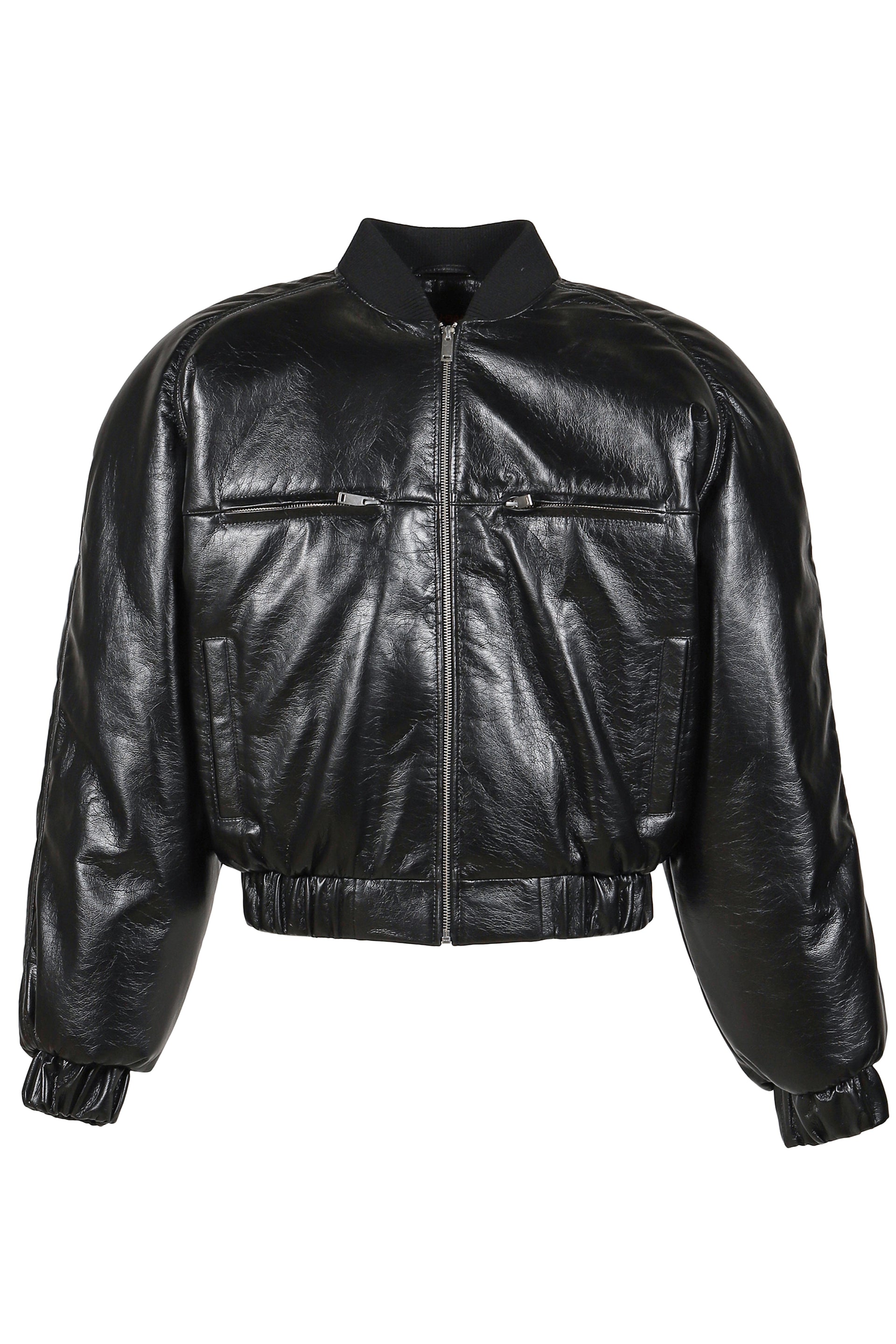 GRAINY FAUX LEATHER / BLK