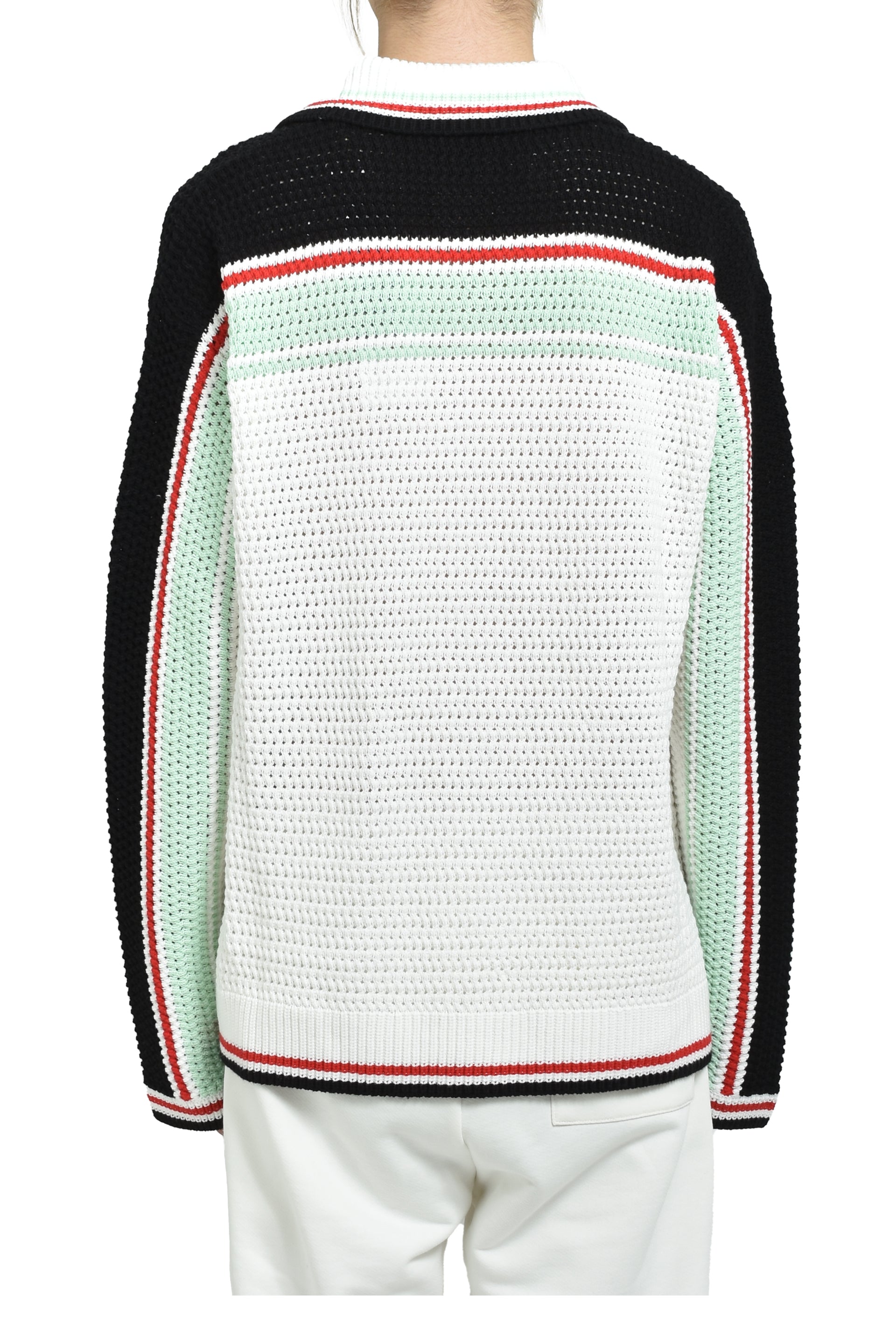 FAUX CROCHET SHIRT / BLK MULTI