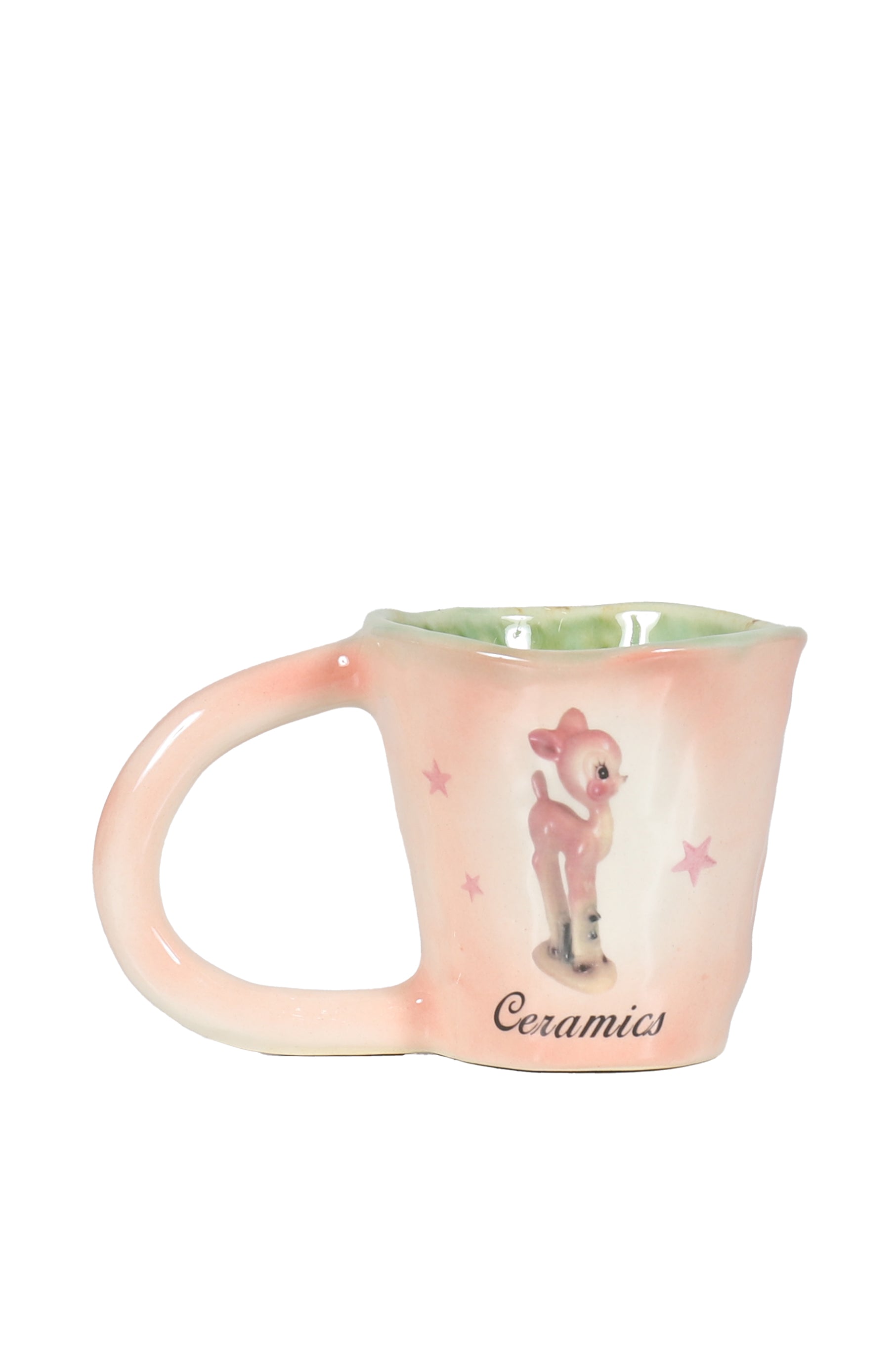 VINTAGE "CERAMIC" PINK DEER UGLY MUG / PINK