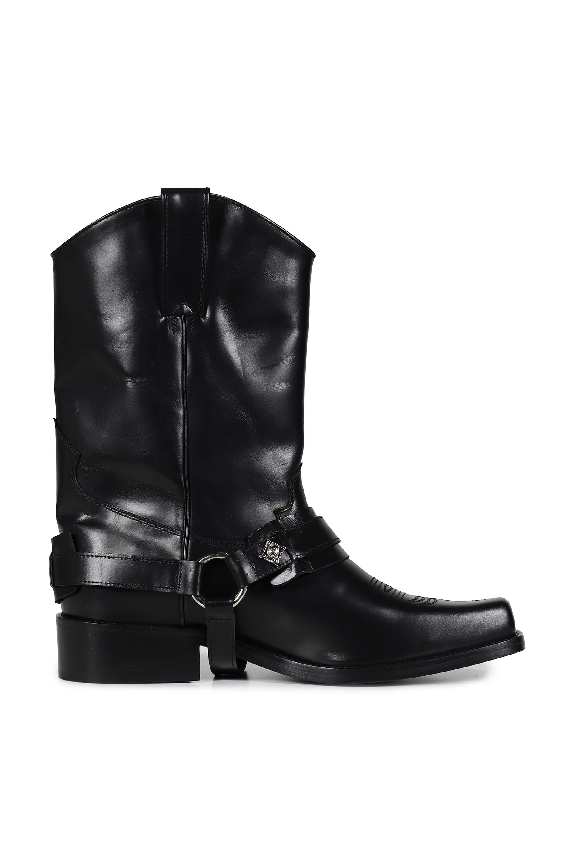 AJ1178 - BLACK HARD LEATHER / BLK