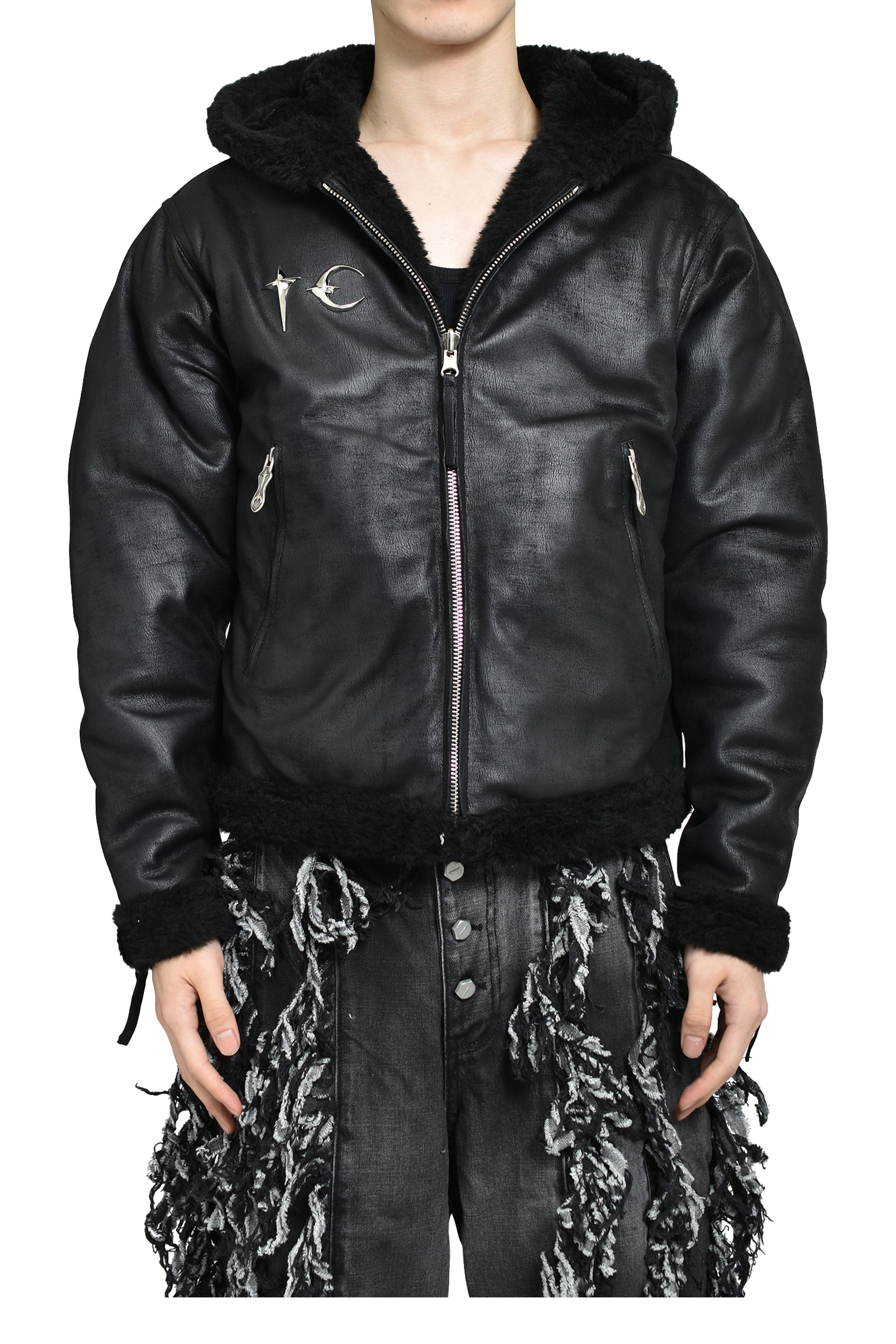 TC REVERSIBLE SHEARLING JACKET / BLK
