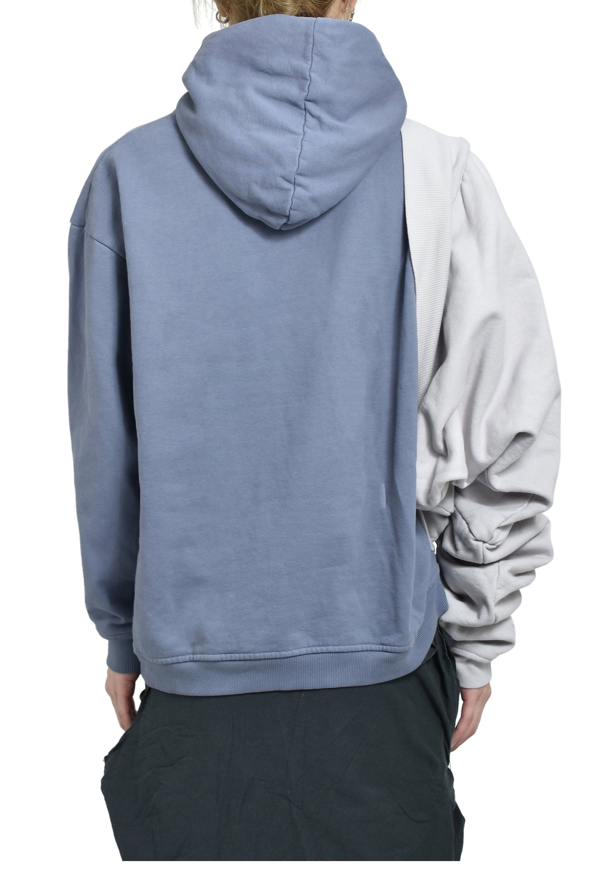 BLEACHED GRAFT HOODIE / BLU GRY