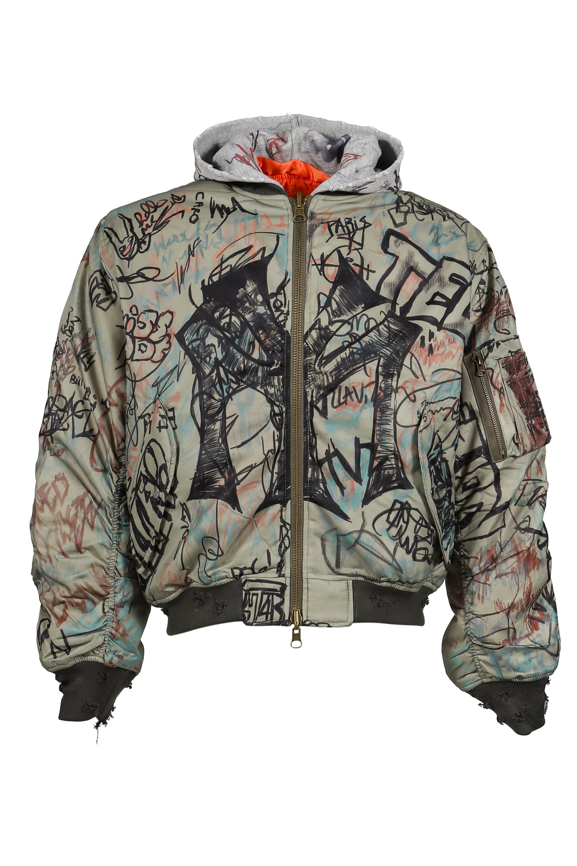 MOWALOLA モワロラ FW25 GRAFFITI BOMBER / GRN - NUBIAN ヌビアン