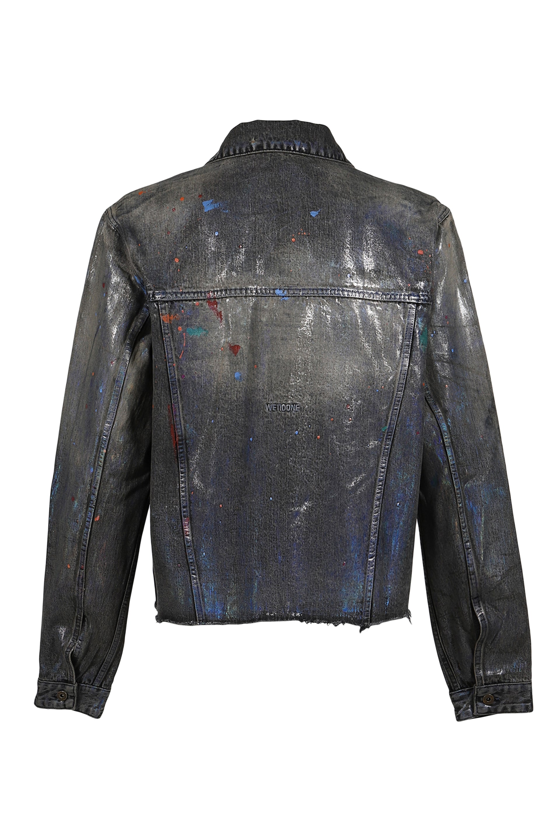 BLACK GLOSS-COATED PAINTED JACKET / BLK
