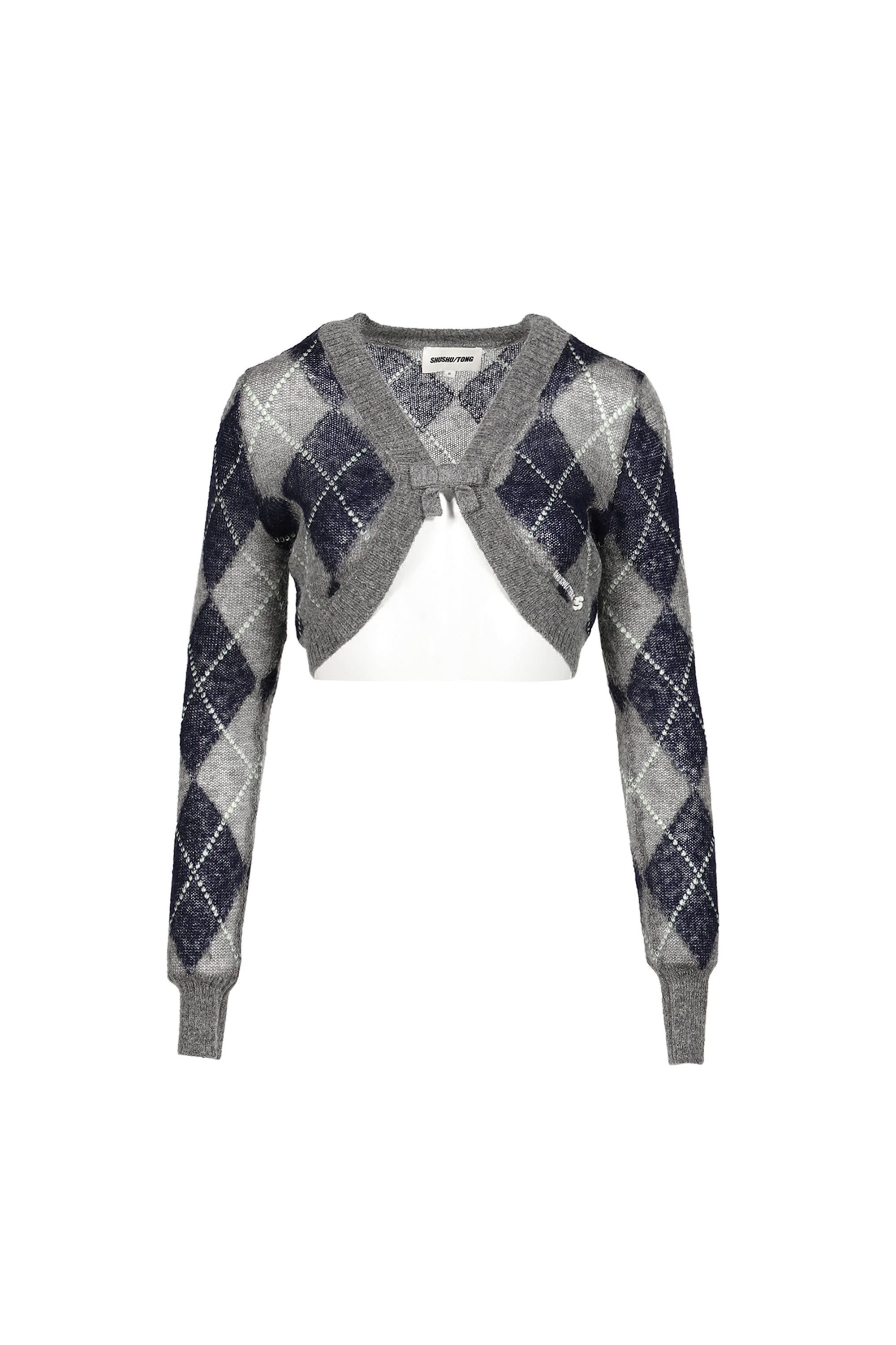 SHUSHU/TONG シュシュ トング FW26 ULTRA-SHORT KNIT CARDIGAN / GRY