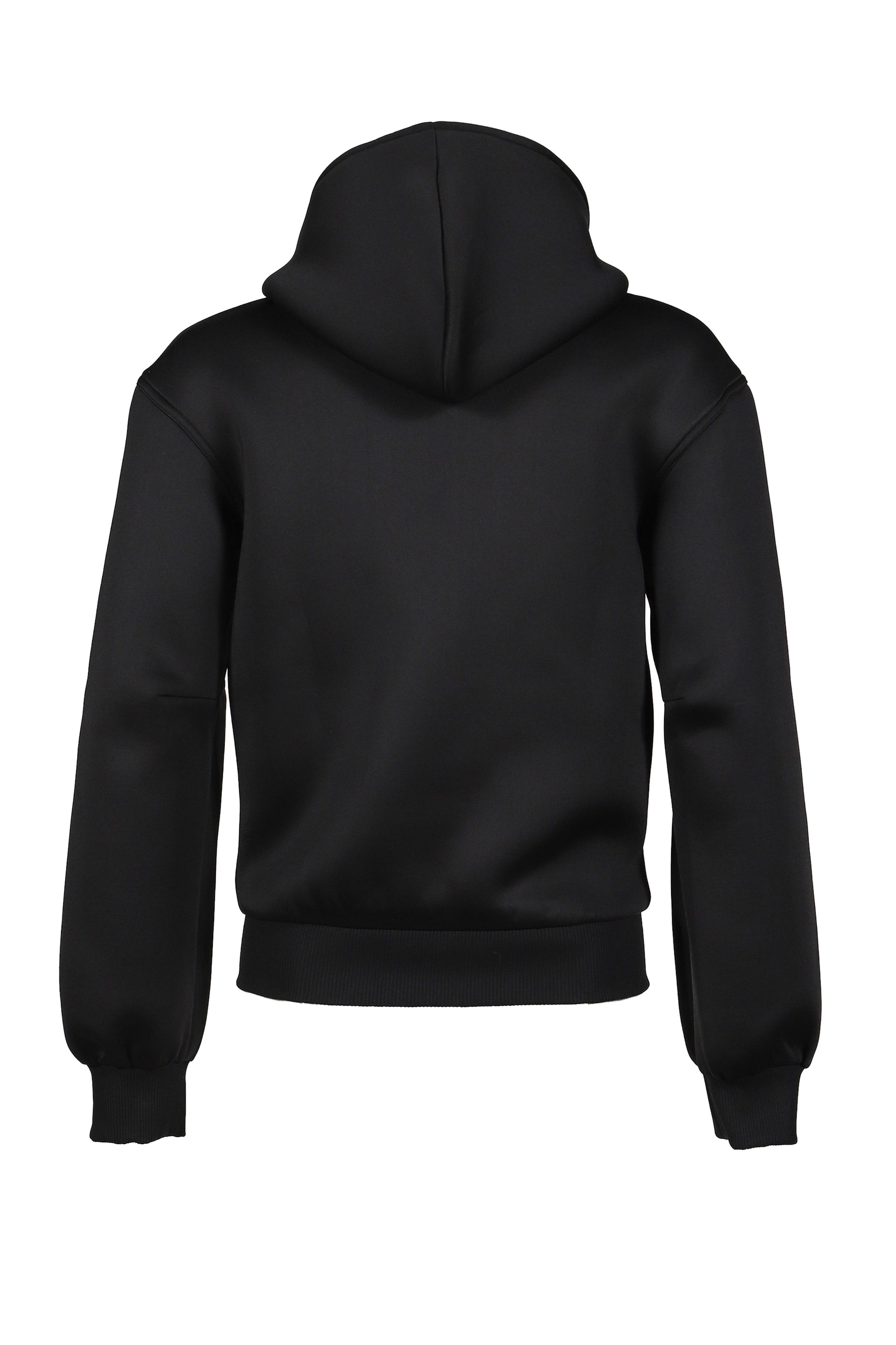 BLACK NEOPRENE HOODIE / BLK