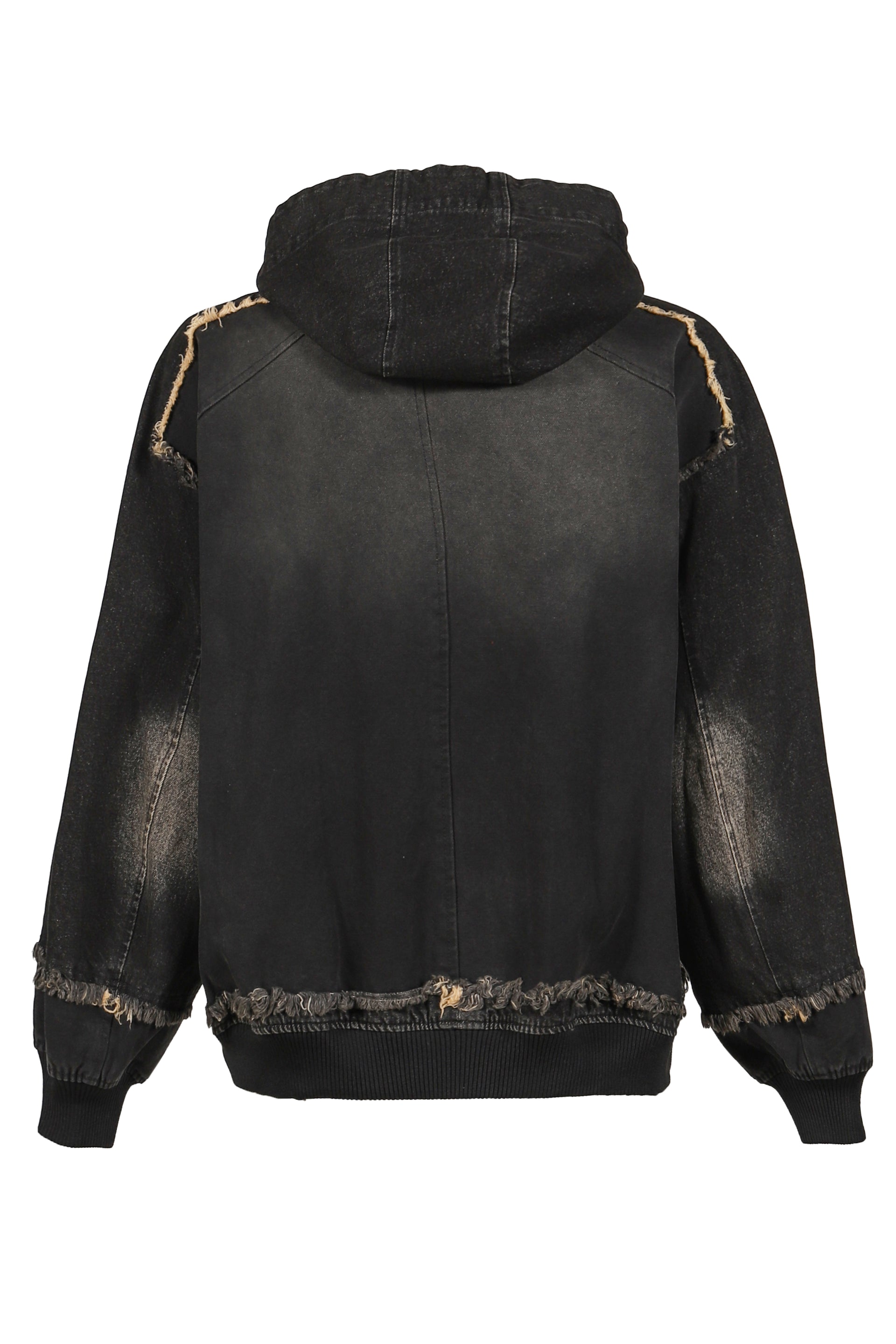 CUT UP HOODE JACKET / FADE BLK