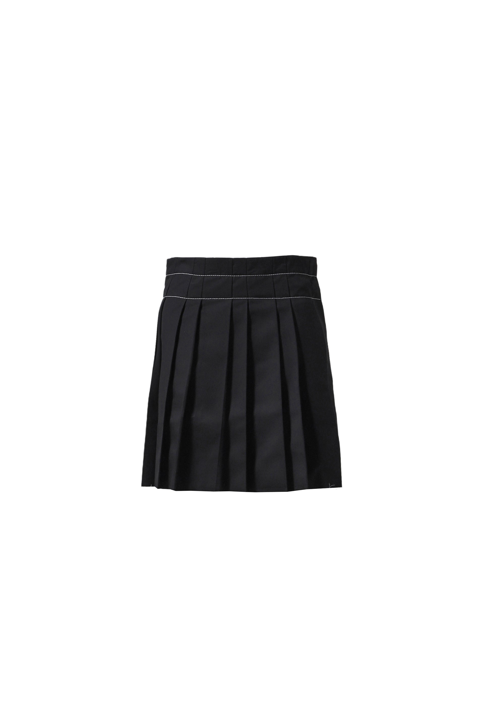 OPEN YY PLEATED WRAP SKIRT / BLACK BLK