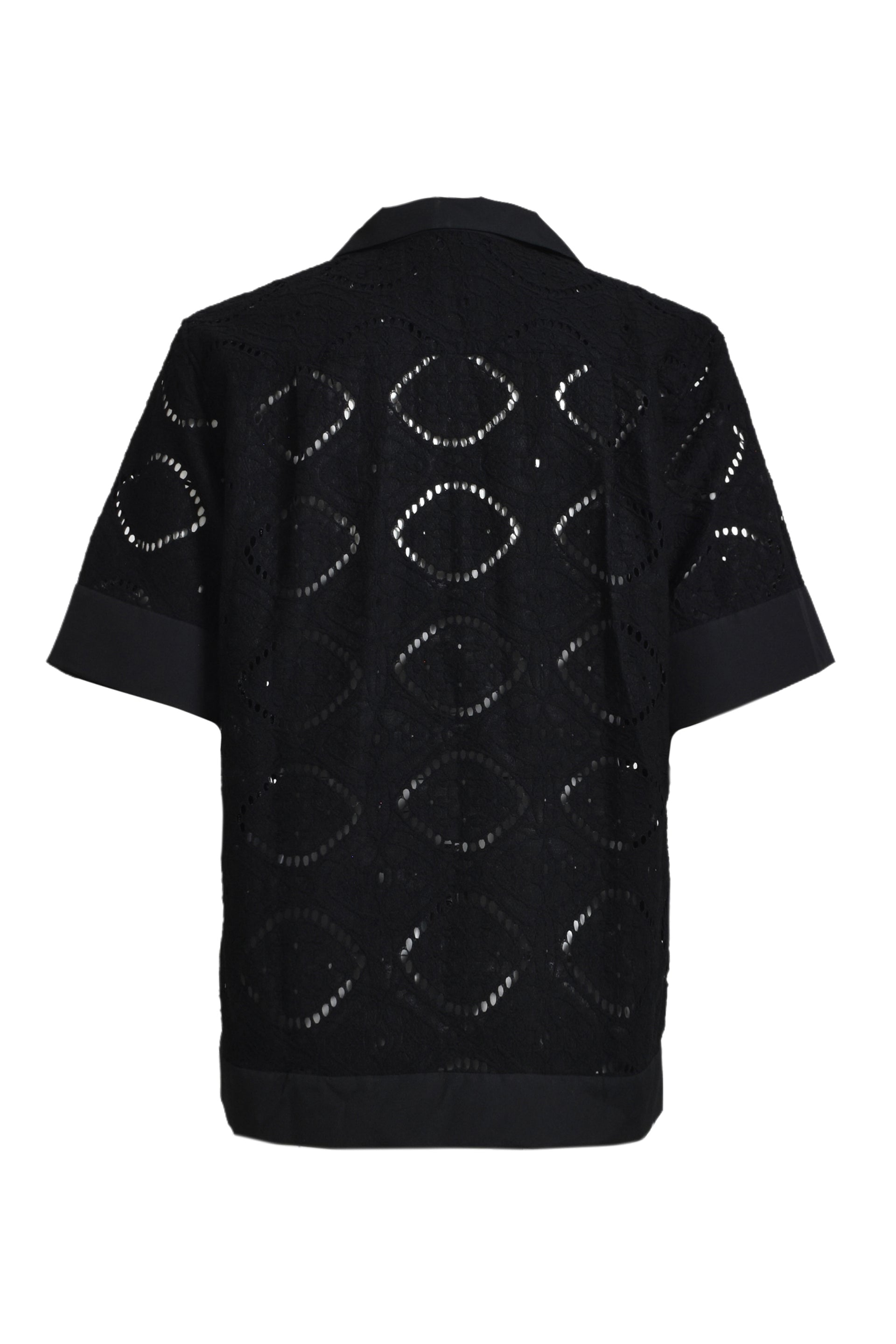JUN/NAKAYAMA CROCHET BUTTON-DOWN SHIRTS / BLK