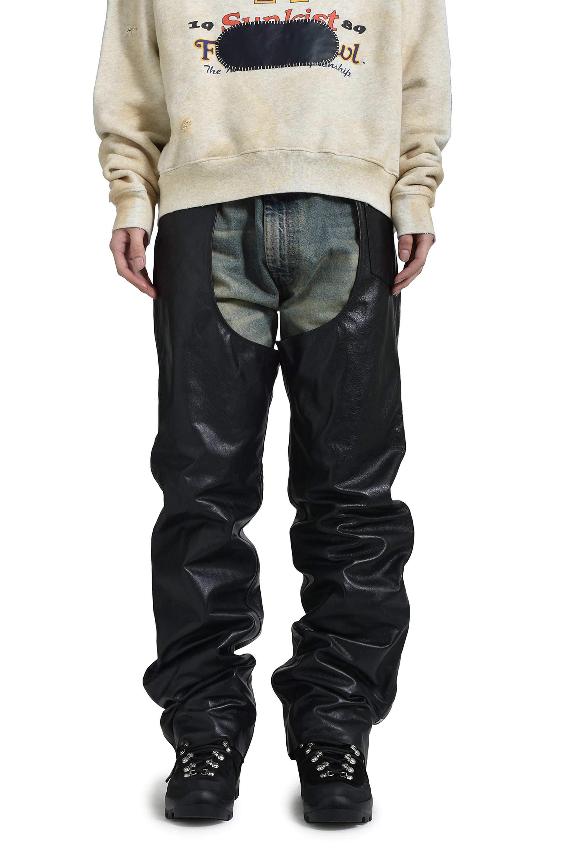 Marking Distance TOMMY PANTS / SANDWASH DENIM LEATHER