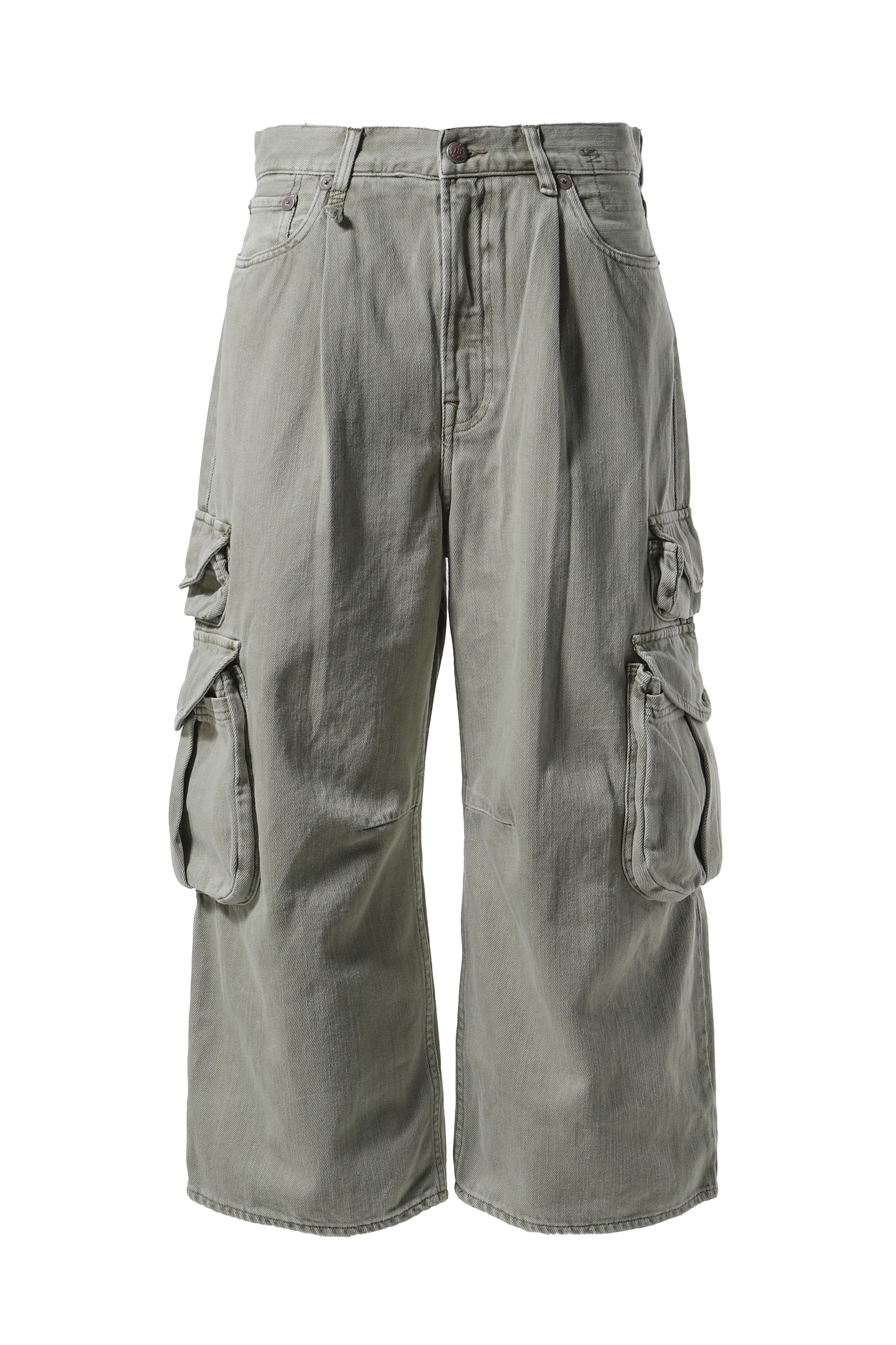 R13 CROPPED MULTI POCKET CARGO / GRN
