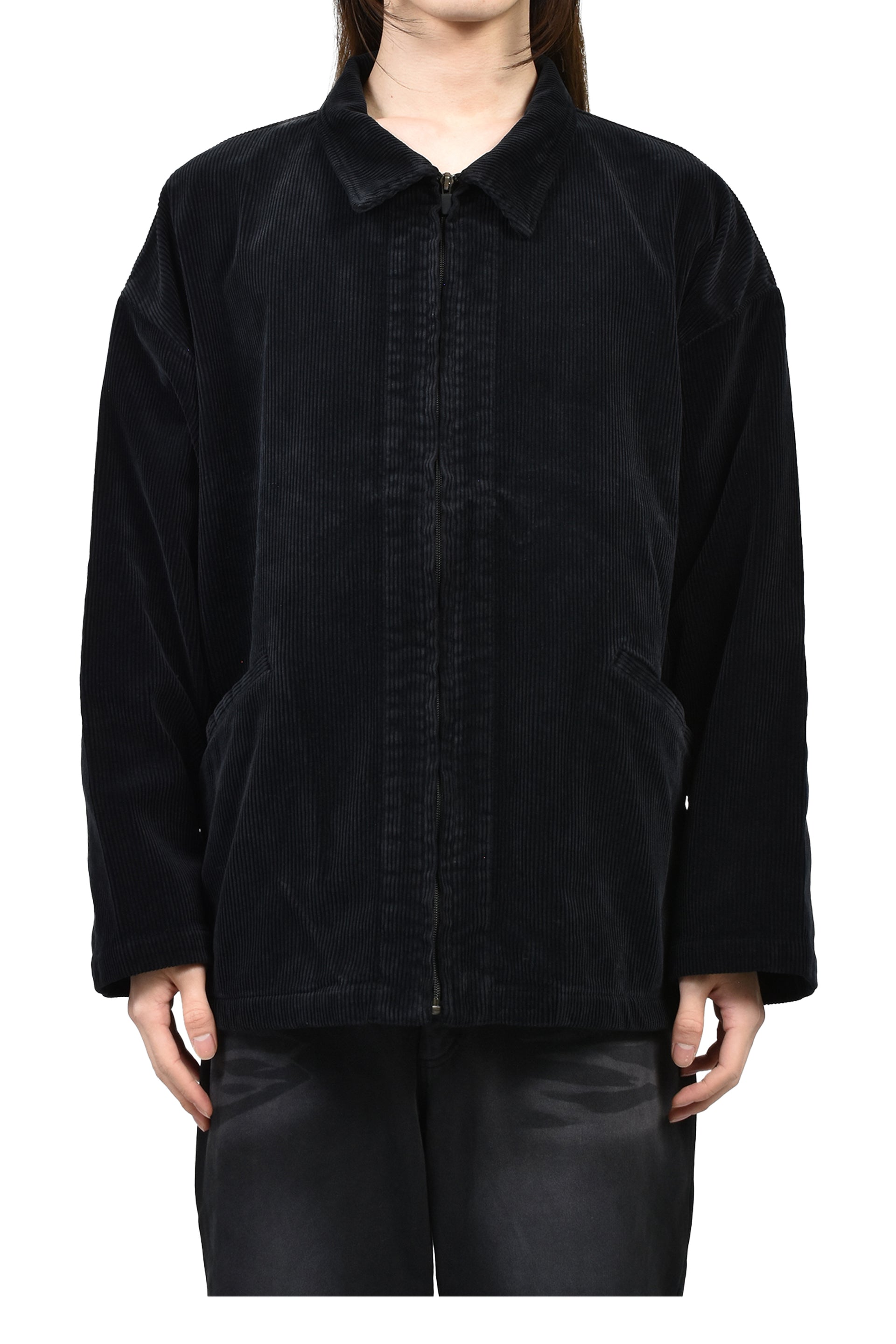 CORDUROY ZIP JACKET / BLACK