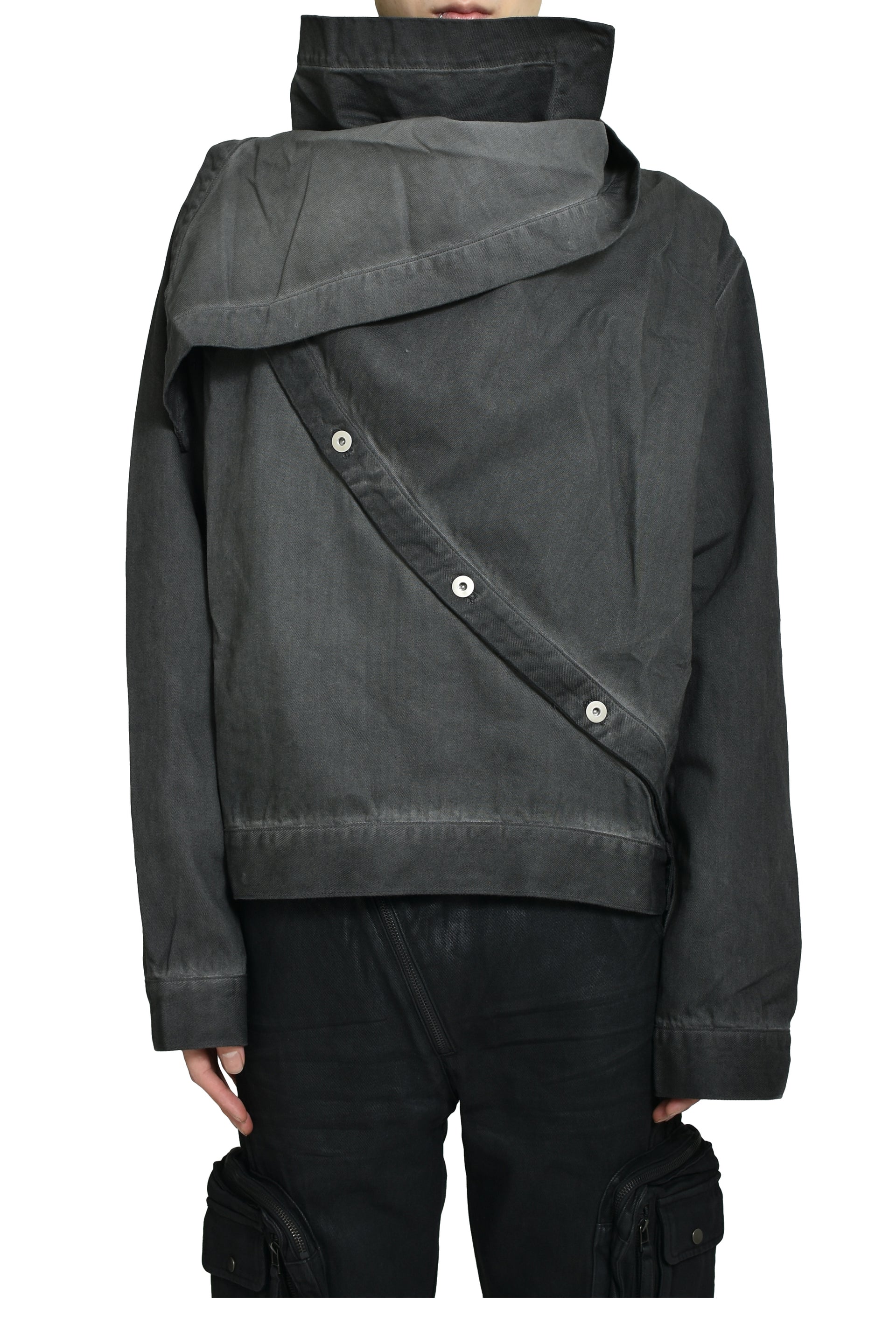 SPRIAL DENIM JACKET / DARK GREY