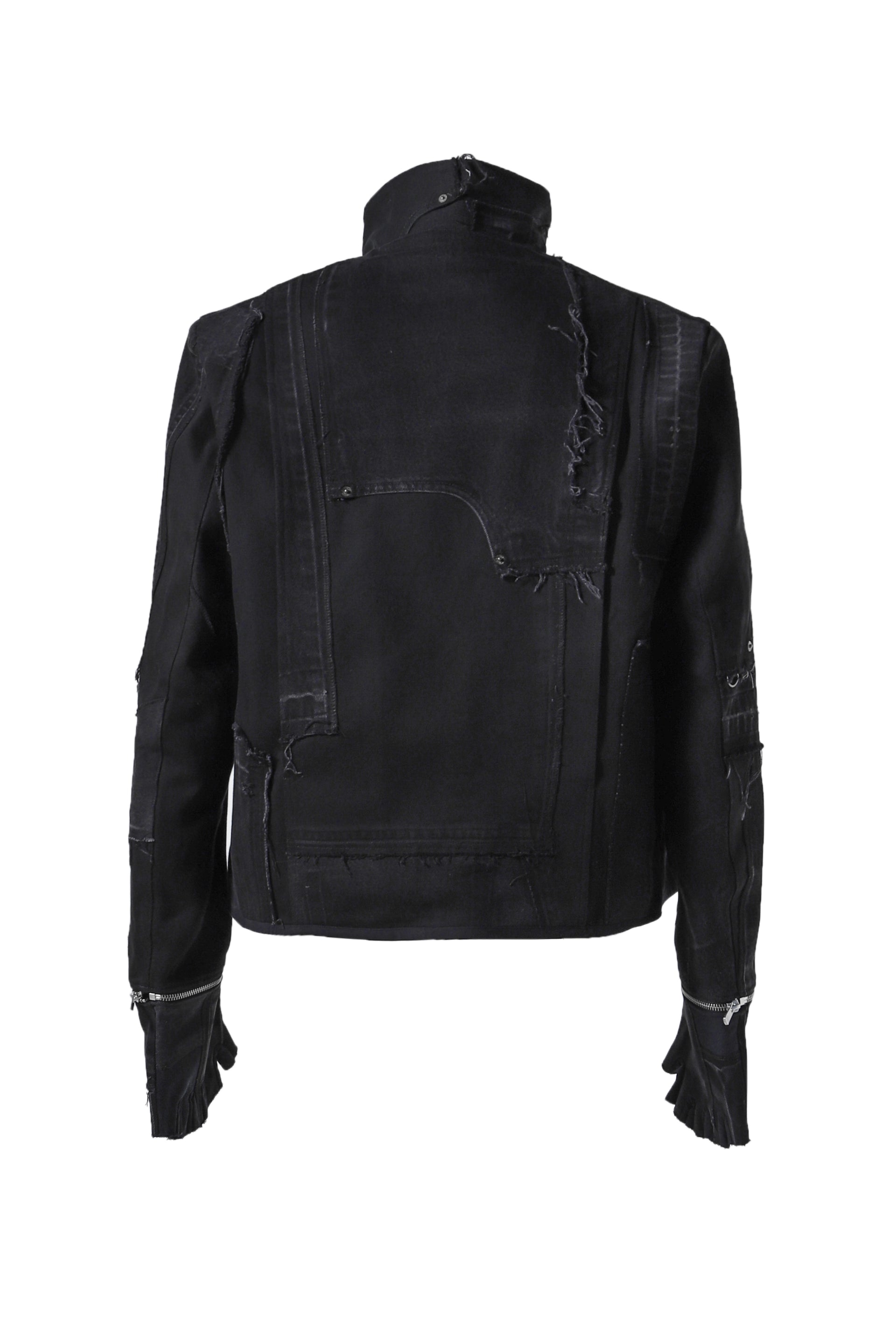 UNDER THE SIGN GLOVED TACTICAL PATCHWORK JACKET / BLK