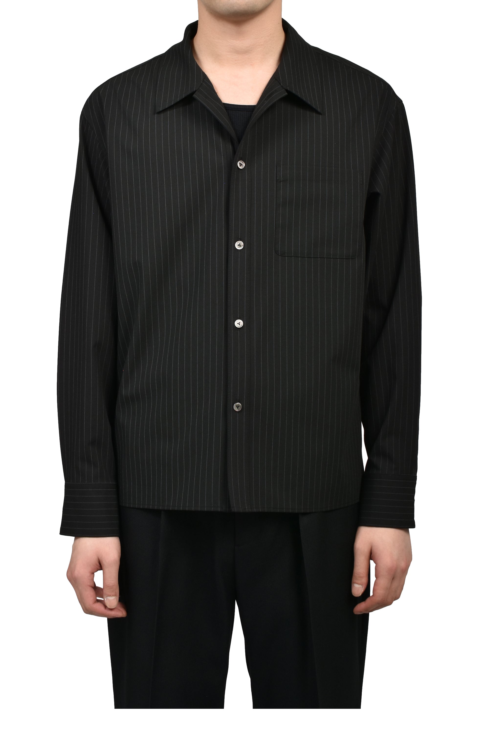 DINNER SHIRT PINSTRIPE / BLK
