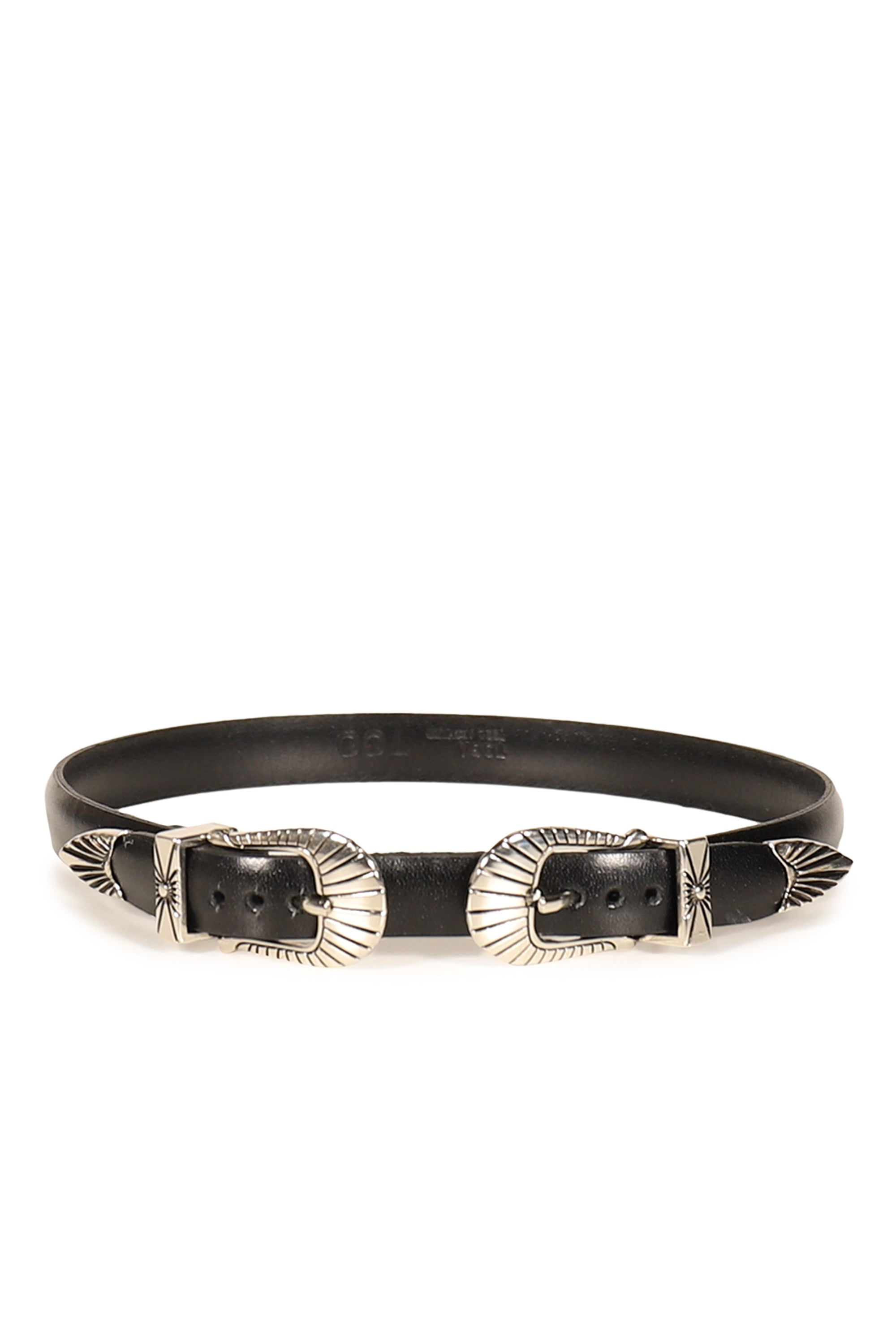 TOGA トーガ FW26 DOUBLE BUCKLE LEATHER BANGLE / BLK - NUBIAN ヌビアン