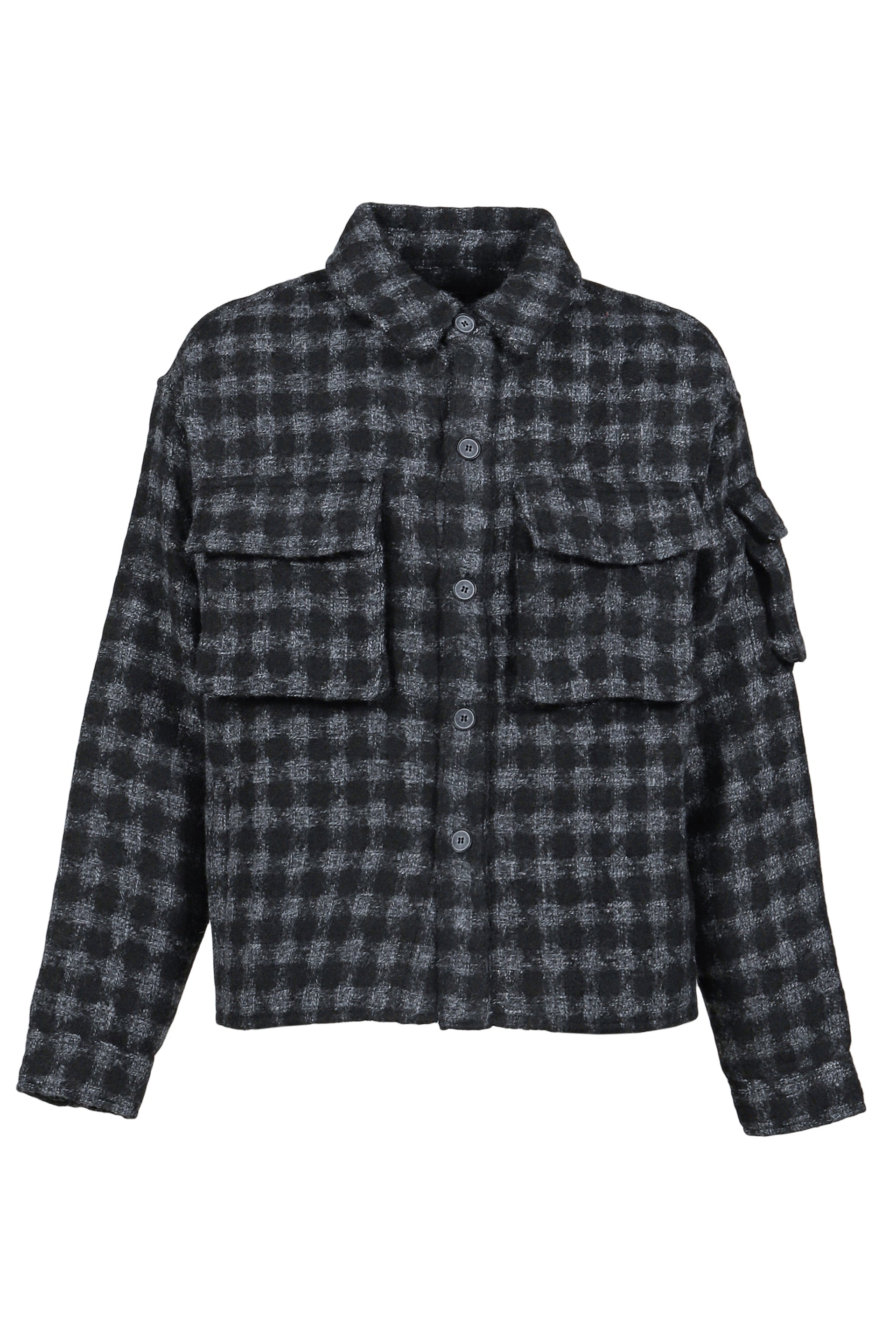 MILITARY CHECK JACKET / BLACK