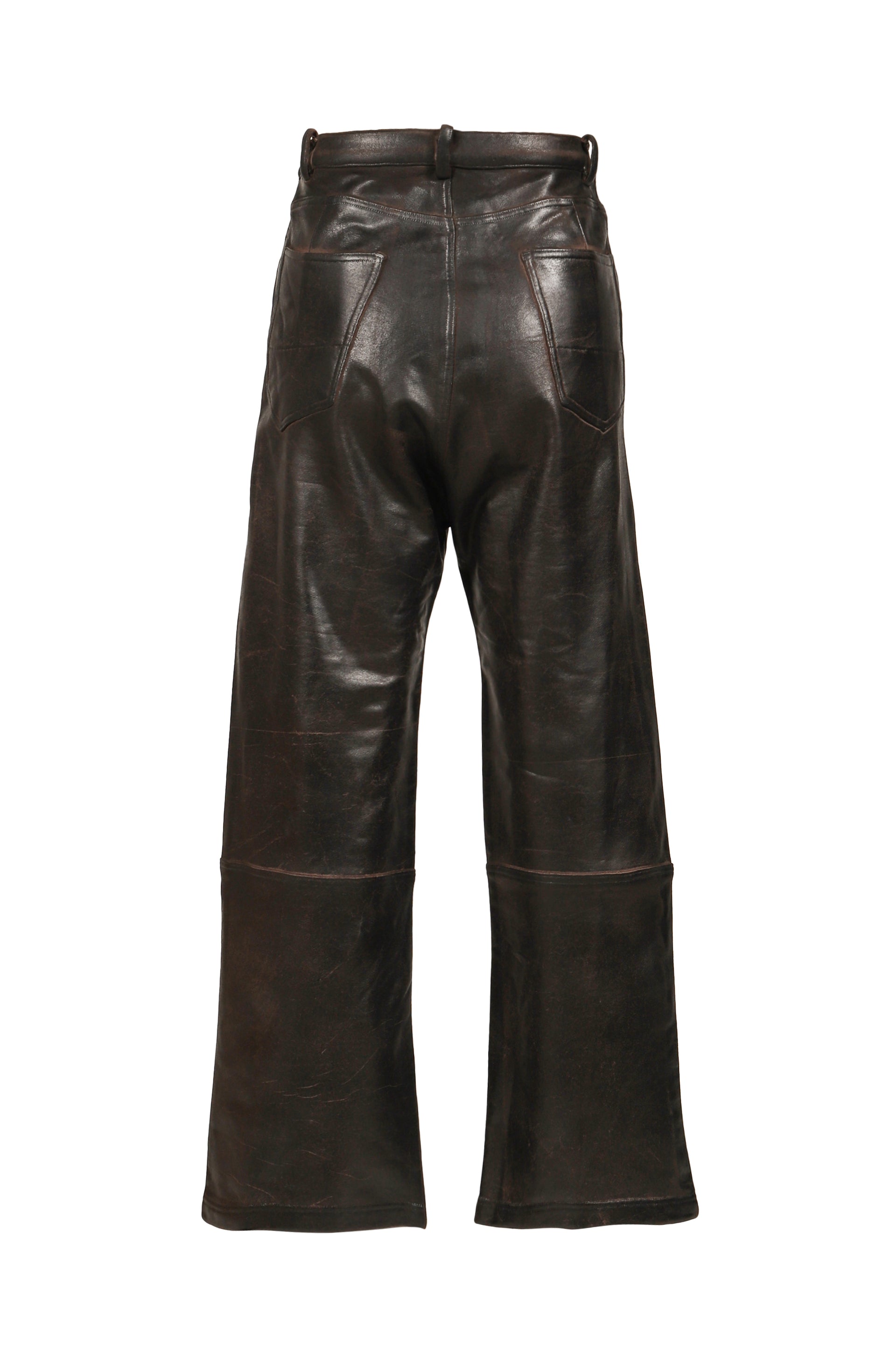 CRACKING COATED WIDE PANTS .14 / BRW