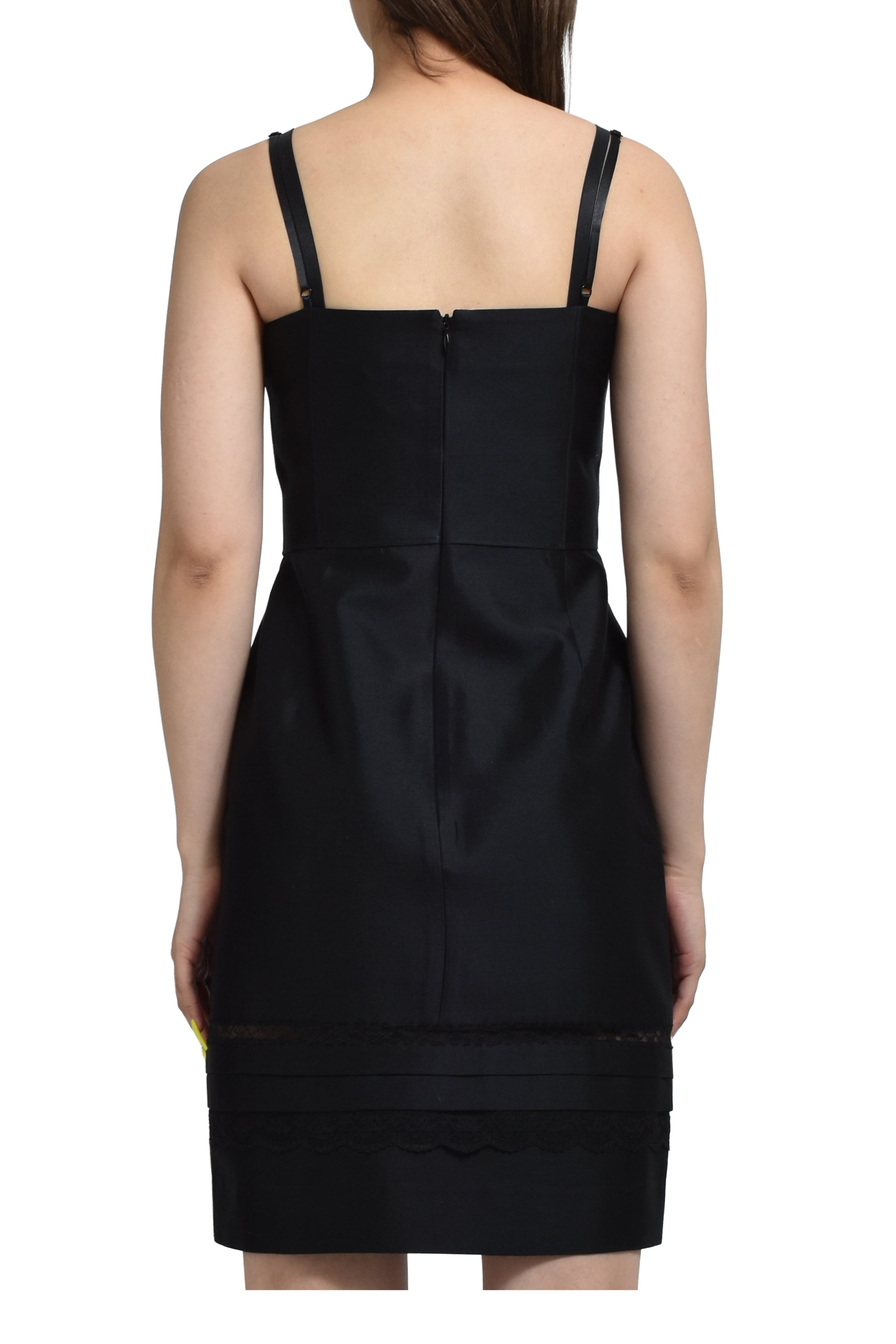 DOUBLE-BODICE BOW SLING DRESS / BLK