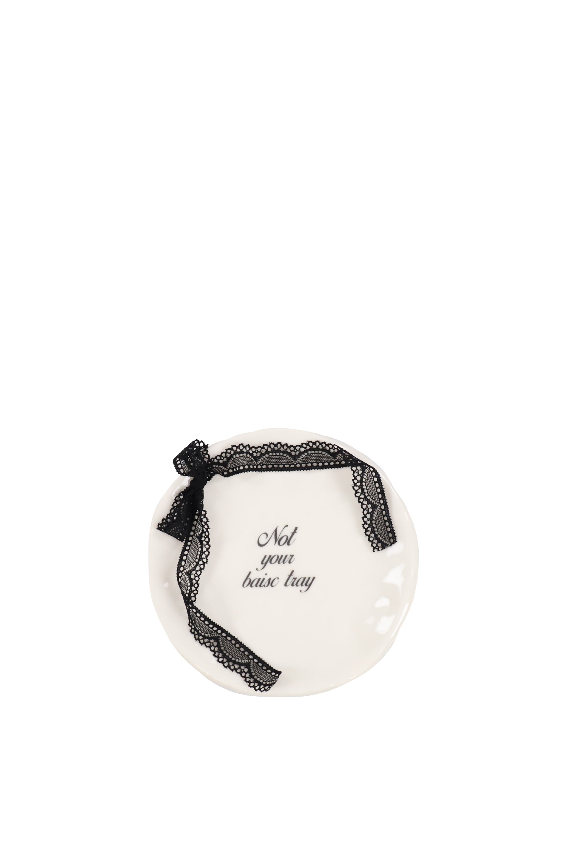 NOT YOUR BASIC TRAY ROUND RIBBON / WHT