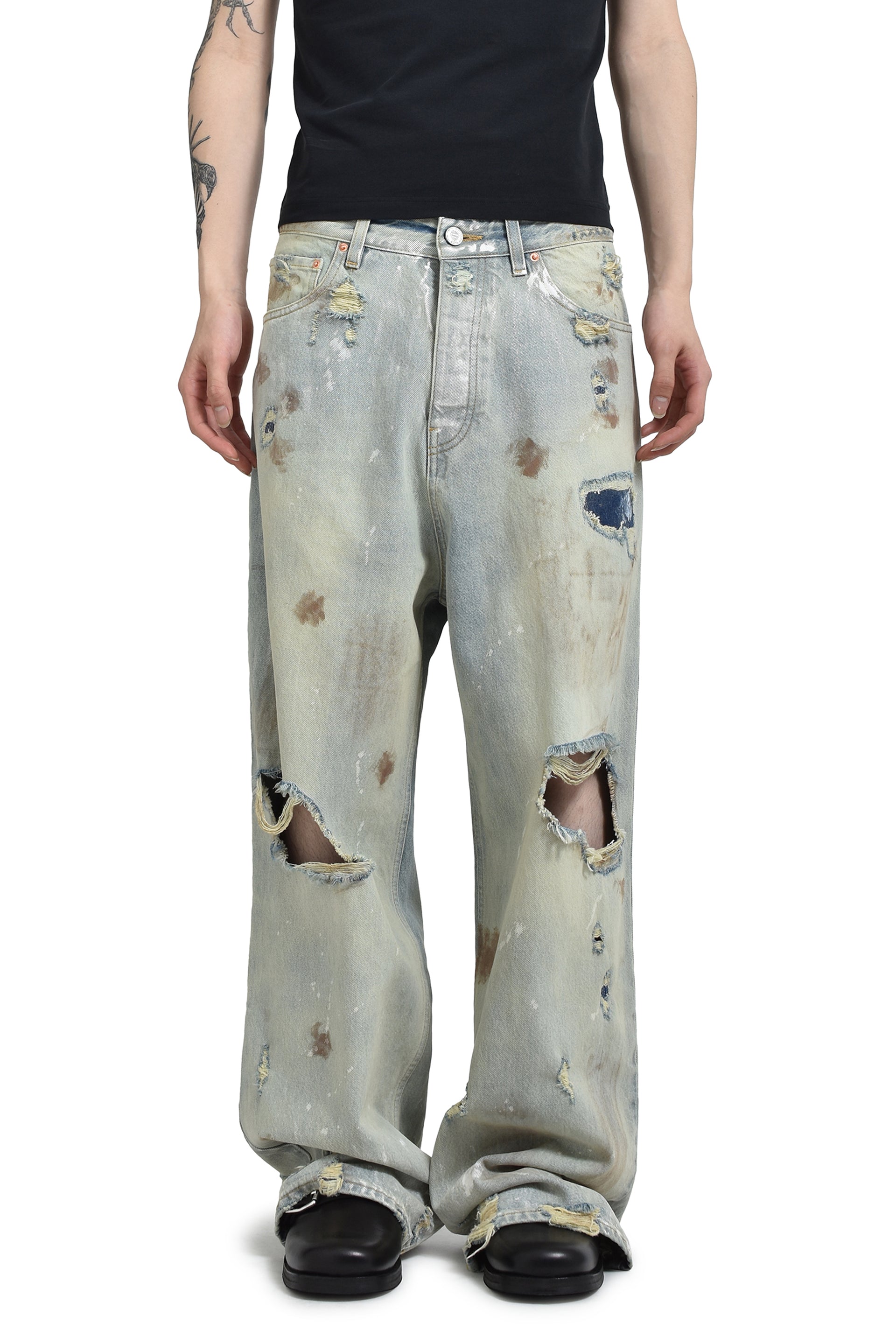 TRASHED BAGGY JEANS / L.BLU