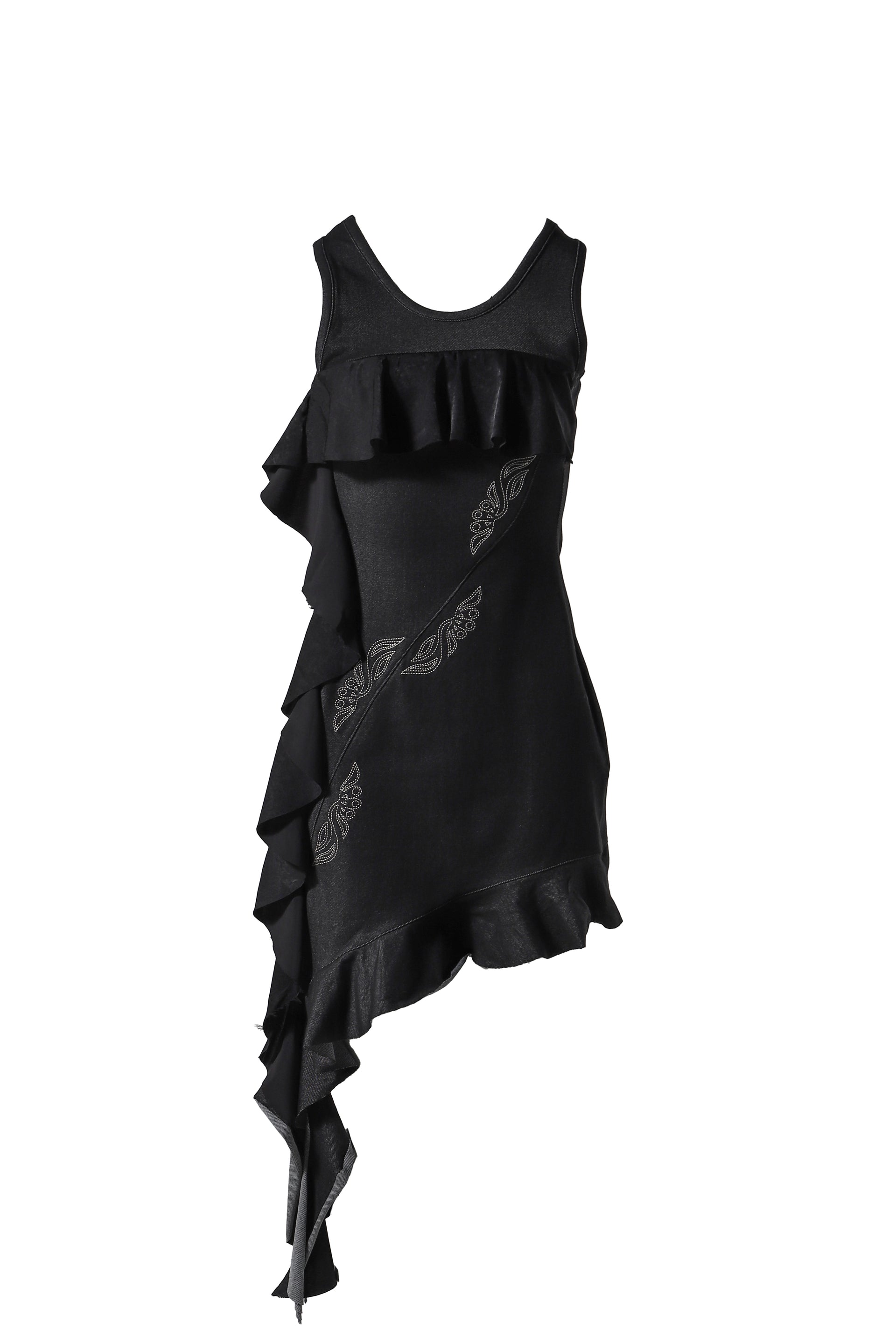 Andersson Bell FLOW RUFFLE DRESS / BLK