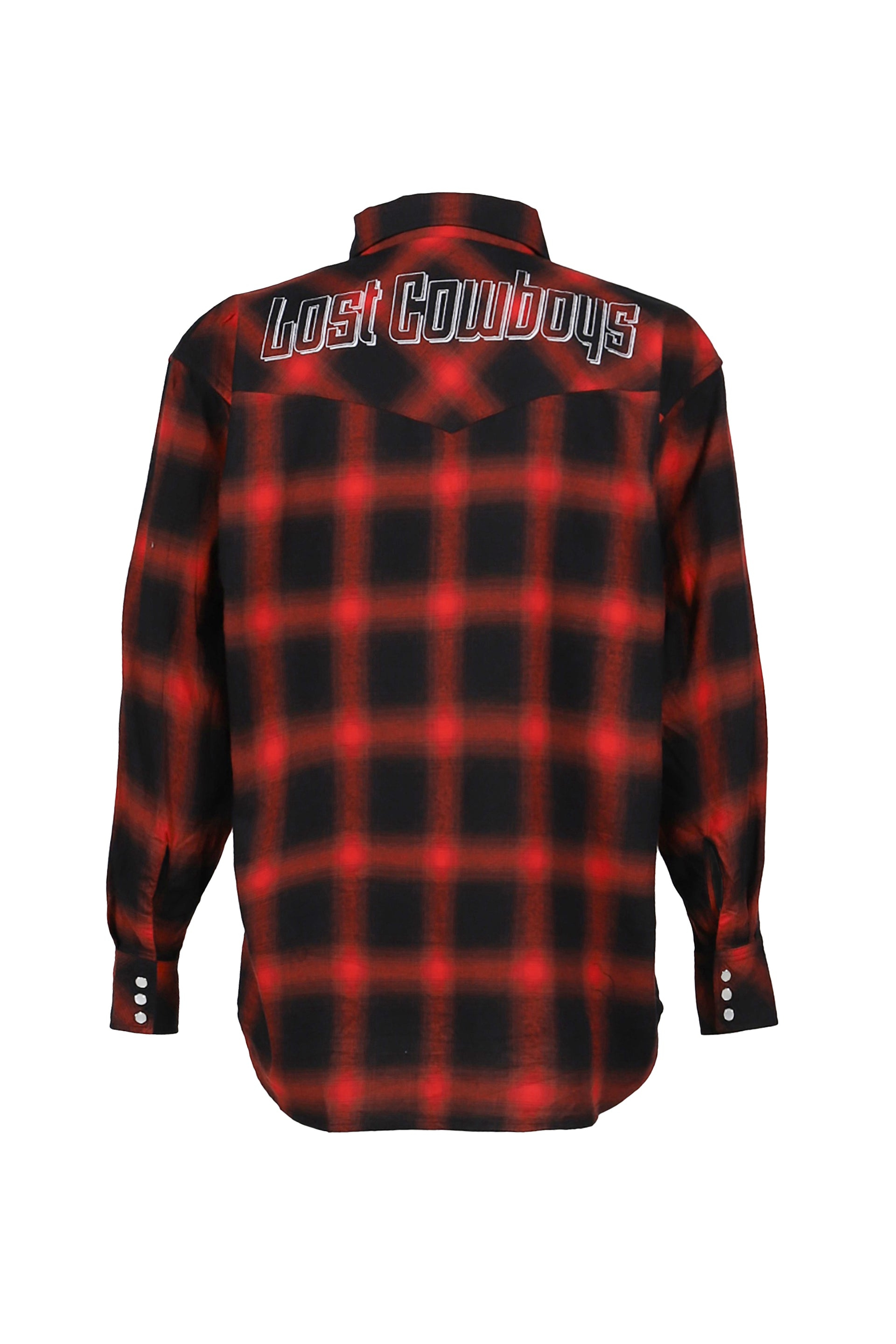 LASTMAN OMBRE PLAID WESTERN SHIRTS / RED