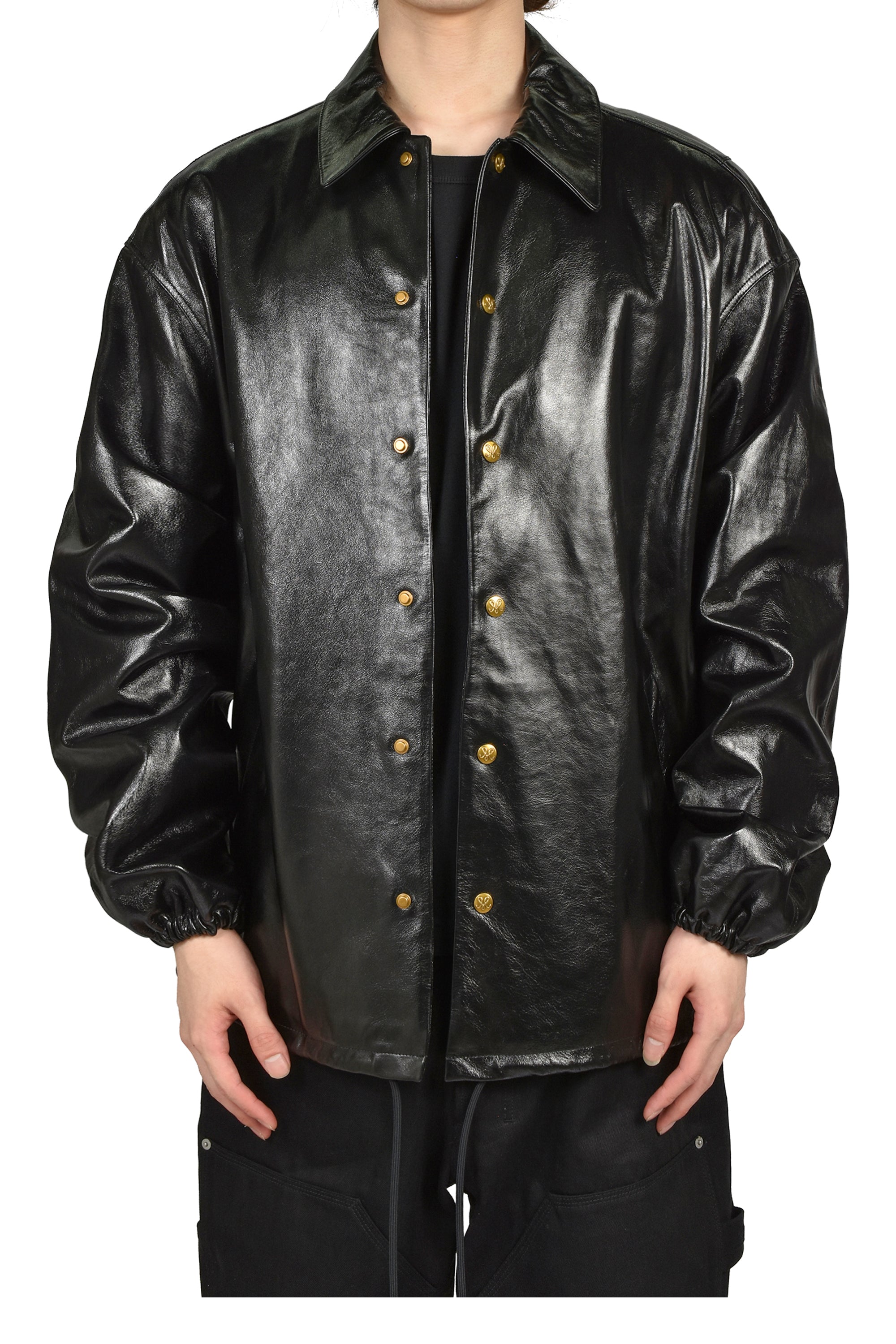 WILLY CHAVARRIA SS26 LTHR COACH JKT / BLK - NUBIAN